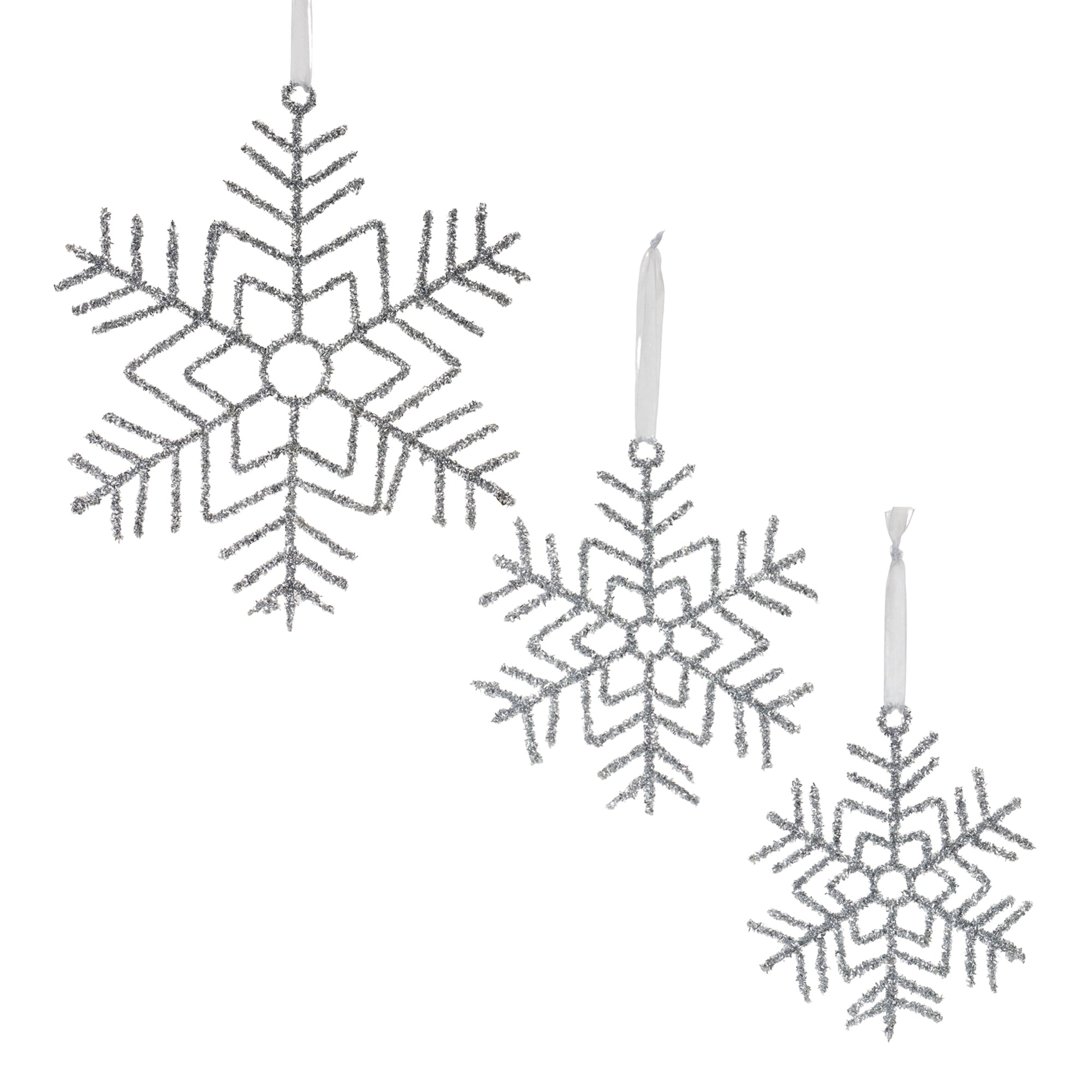 Snowflake Ornament (Set of 3) 9.75"H, 12.5"H, 16.25"H Wire