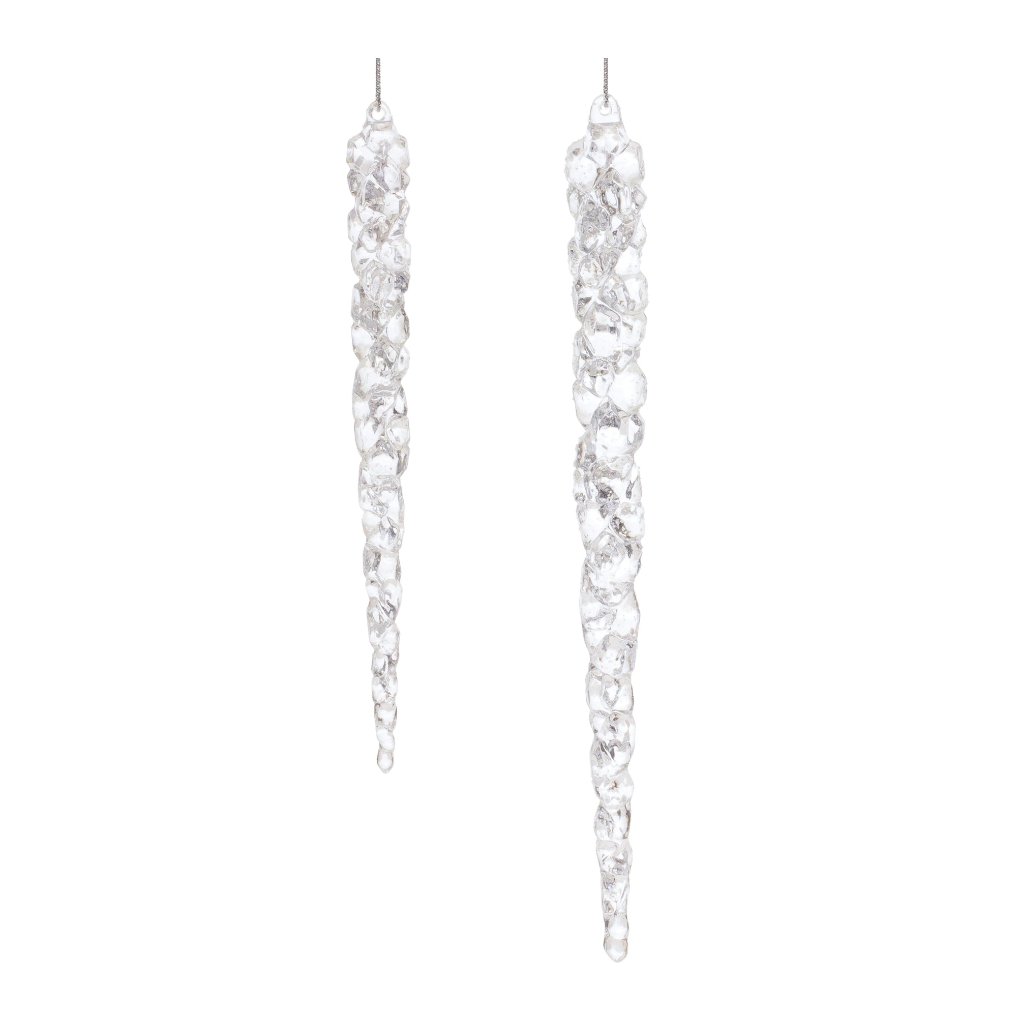 Icicle Ornament (Set of 2) 7"H, 9"H Acrylic