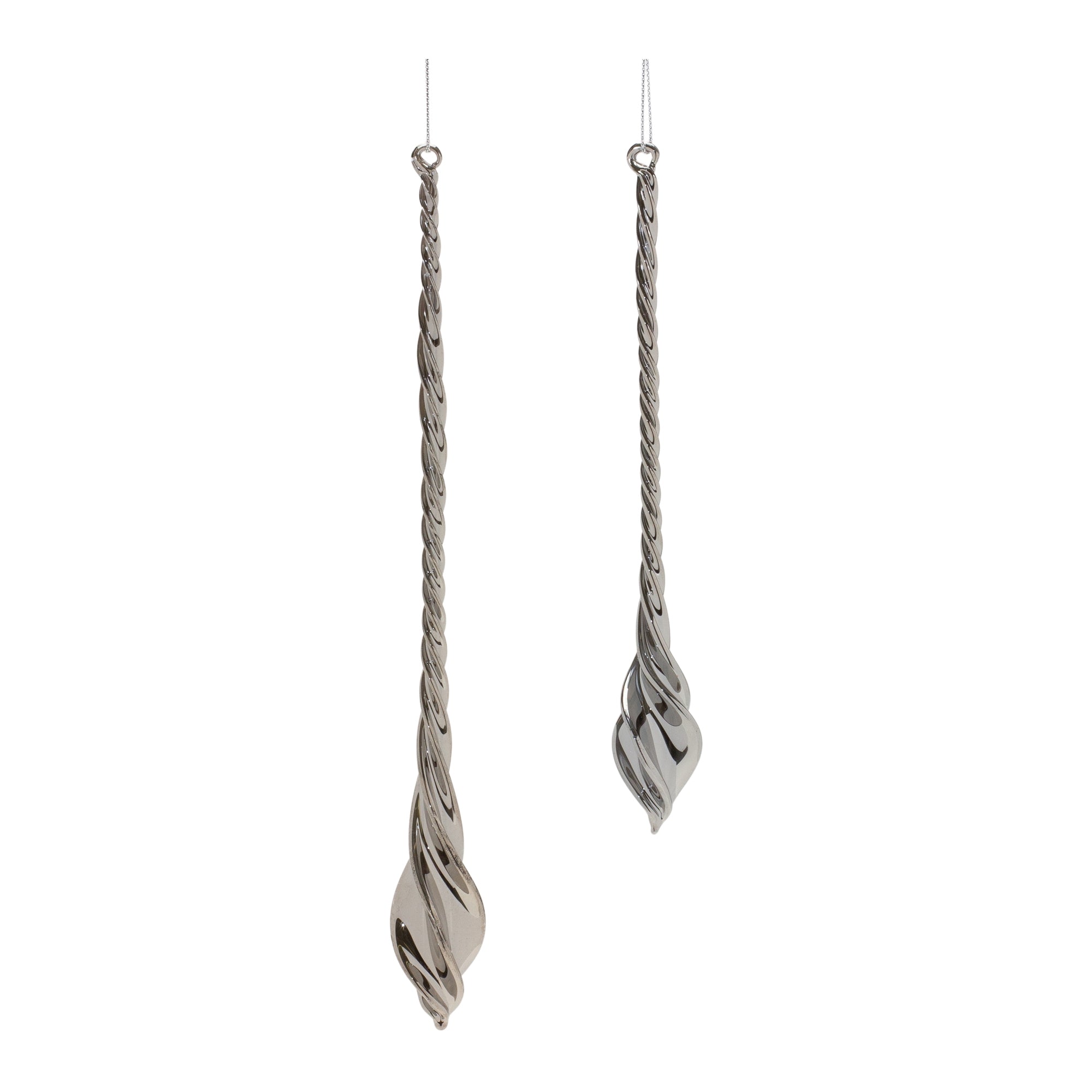Drop Ornament (Set of 2) 7.5"H, 9.5"H Glass