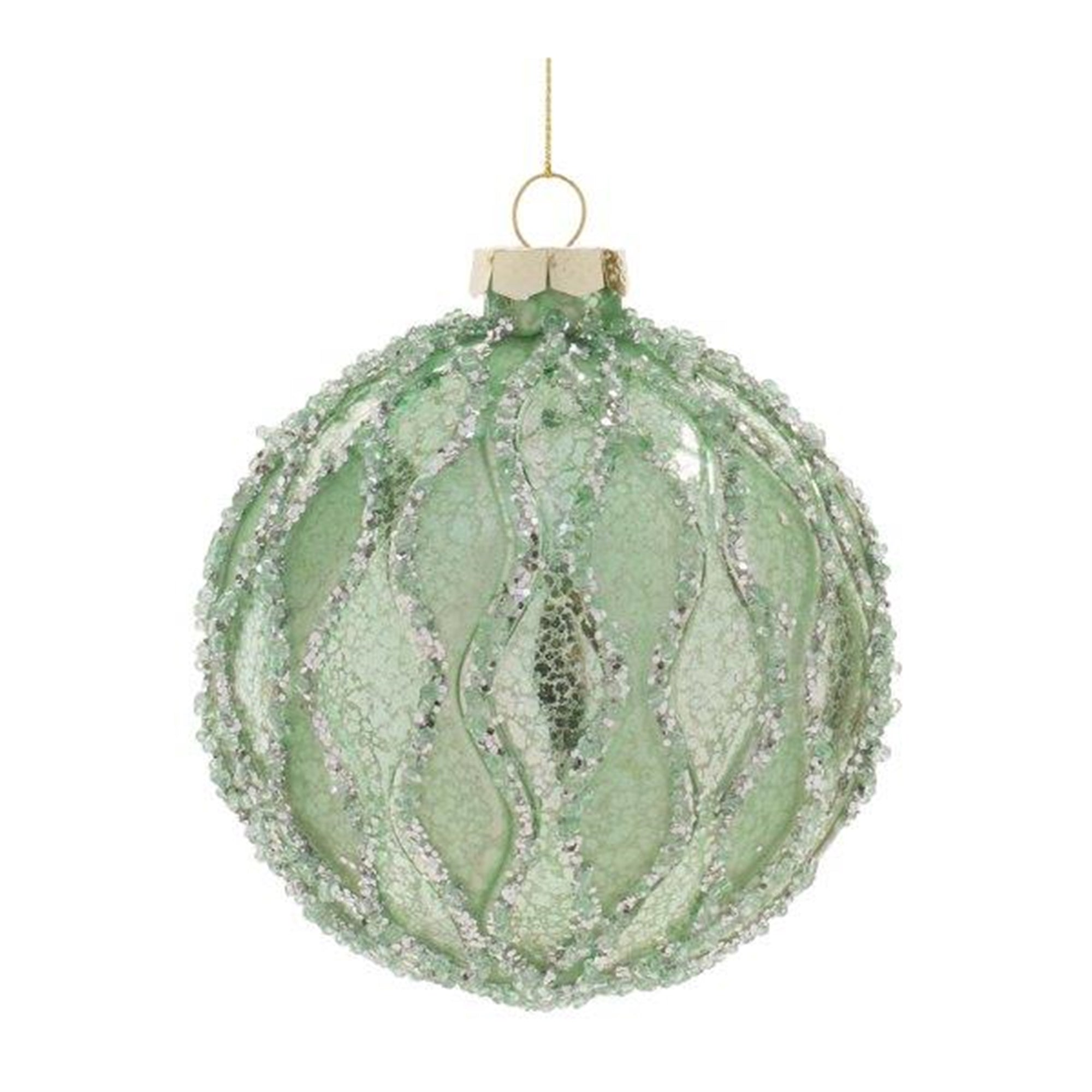 Ball Ornament 4”D Glass