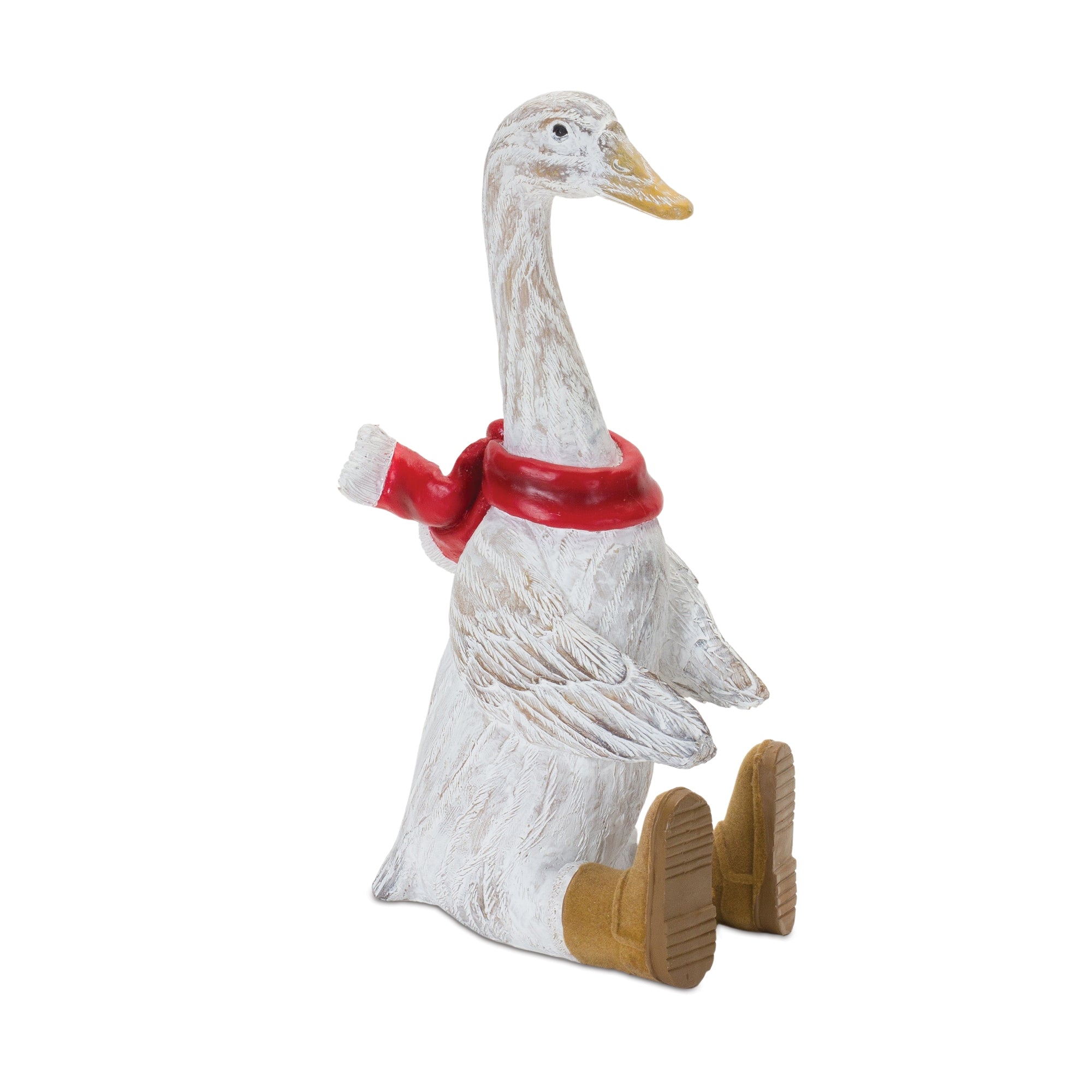 Christmas Goose w/Boots 10”H Resin