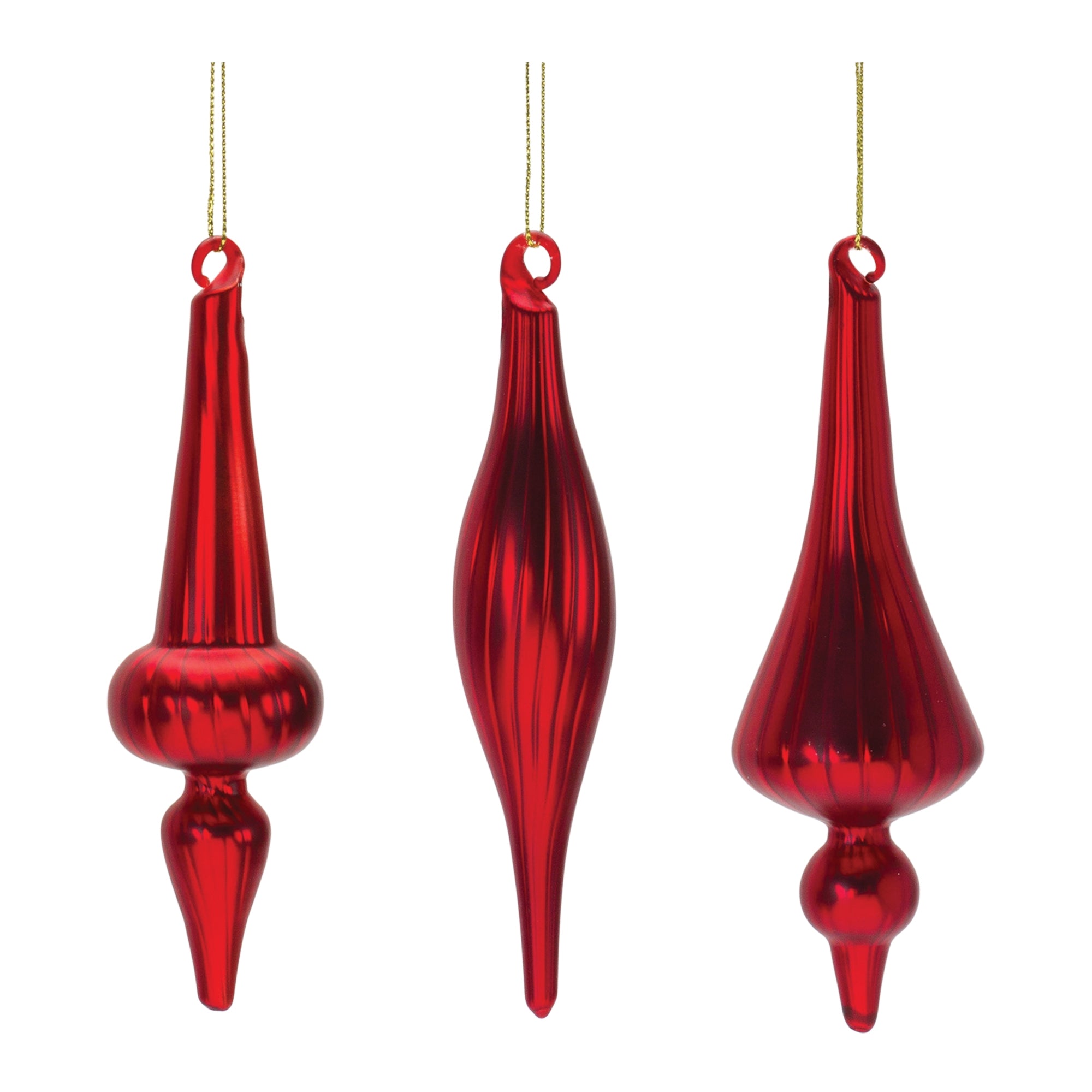 Ornament (3 Asst) 6”H Glass