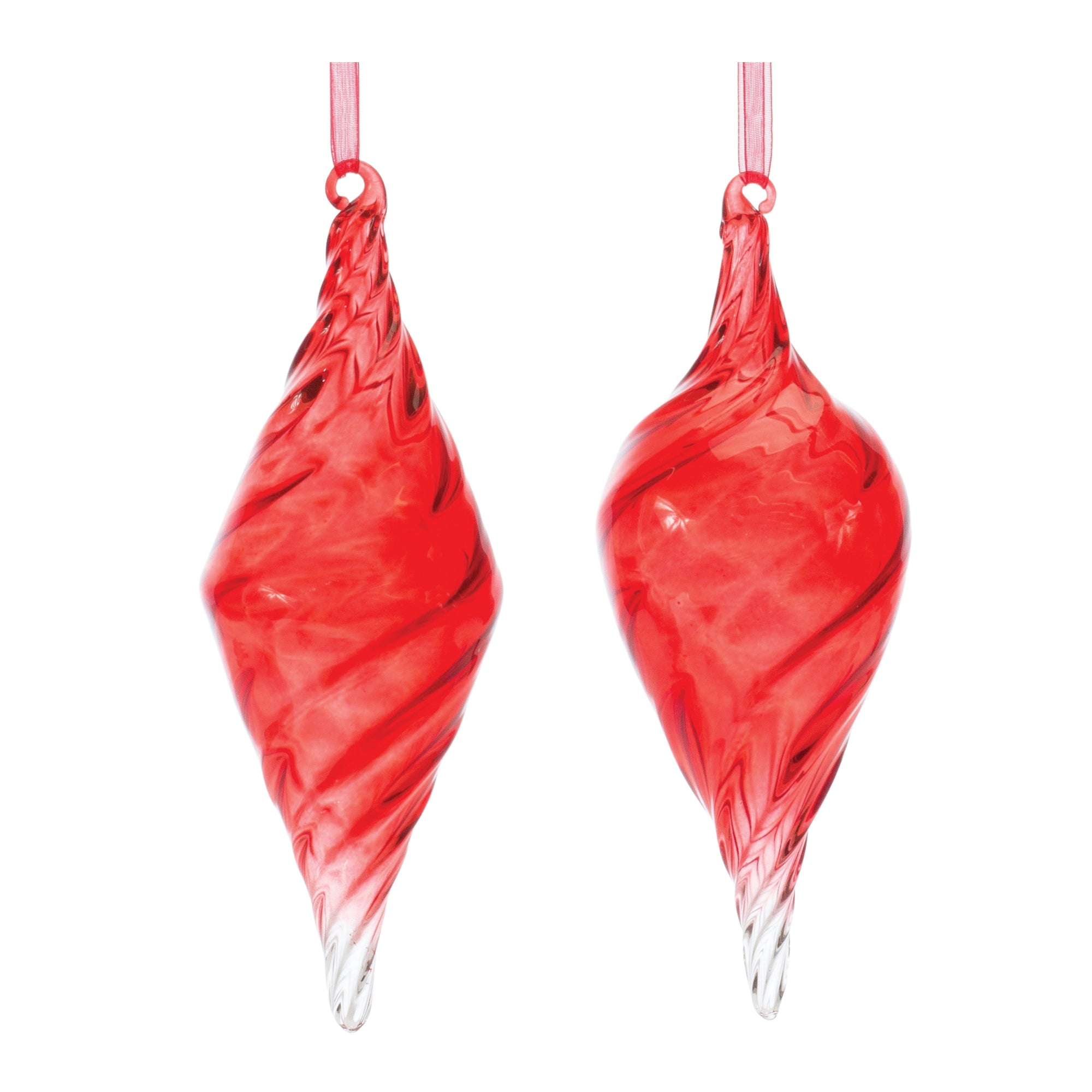 Ornament (2 Asst) 7.25”H Glass