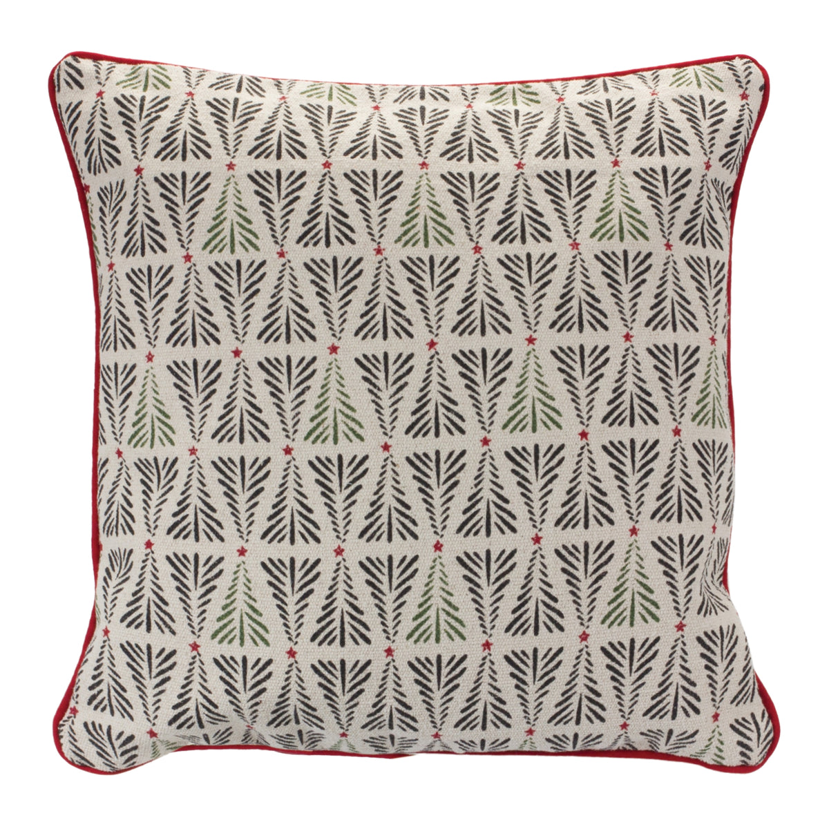Pine Tree Holiday Throw Pillow 18"SQ
