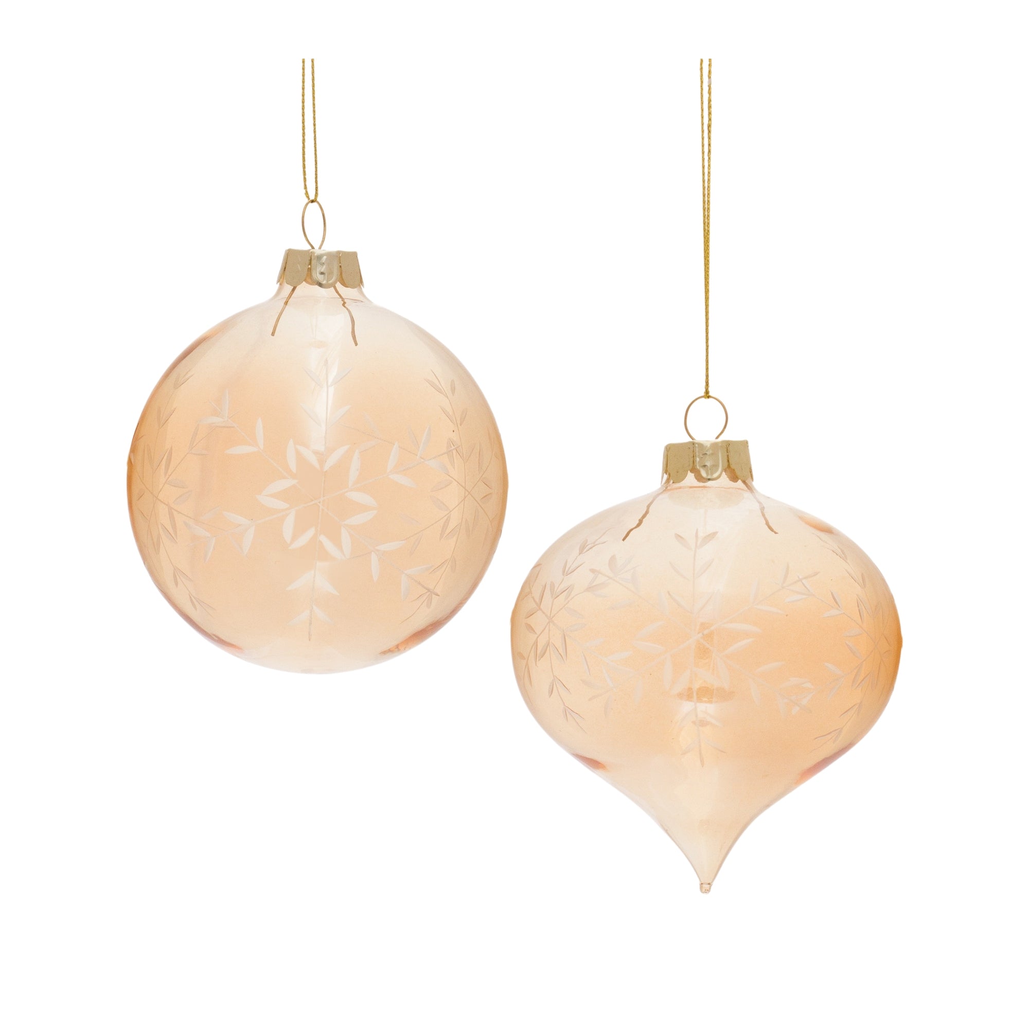 Ornament (2 Asst) 3”D Glass