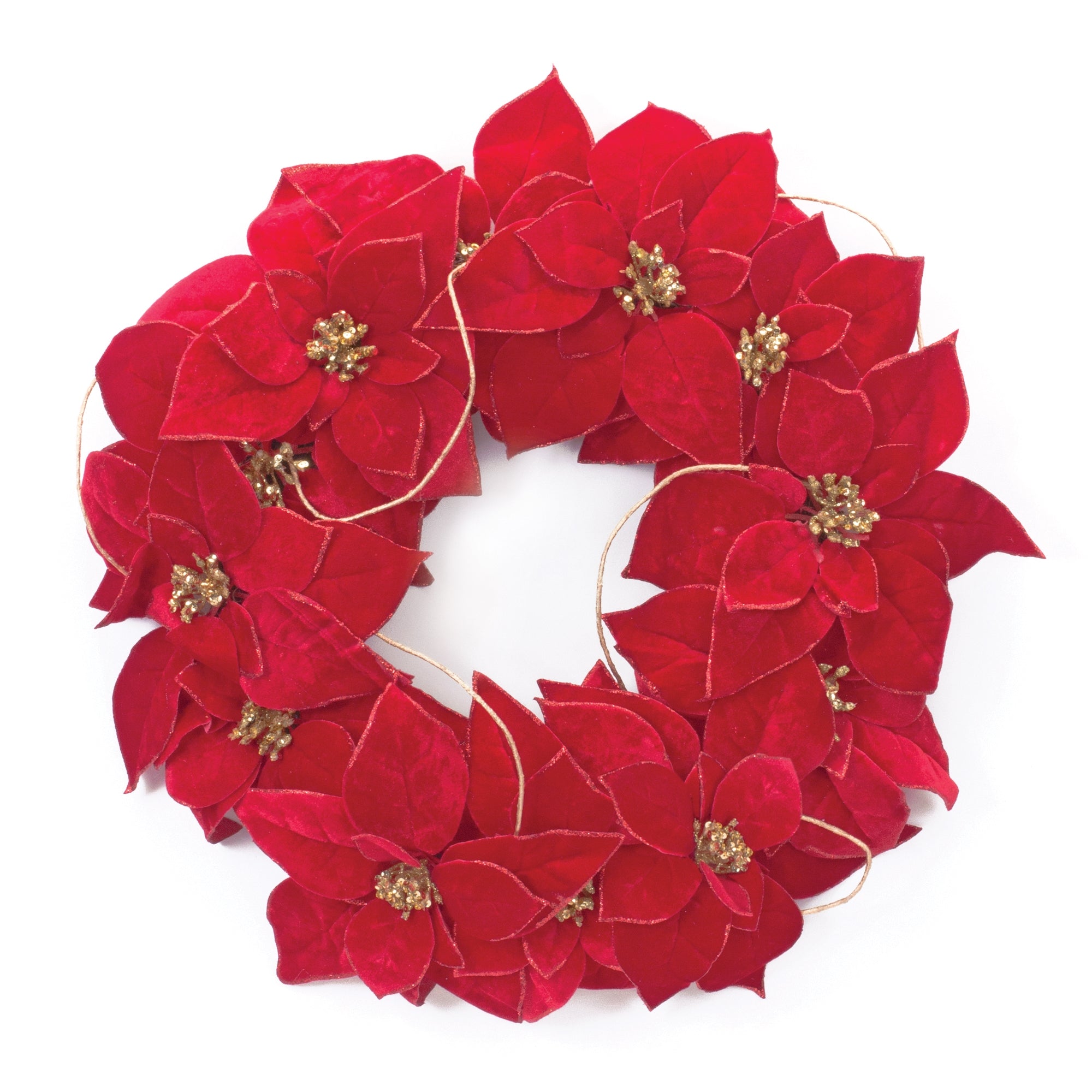 Poinsettia Wreath 20.5”D Polyester