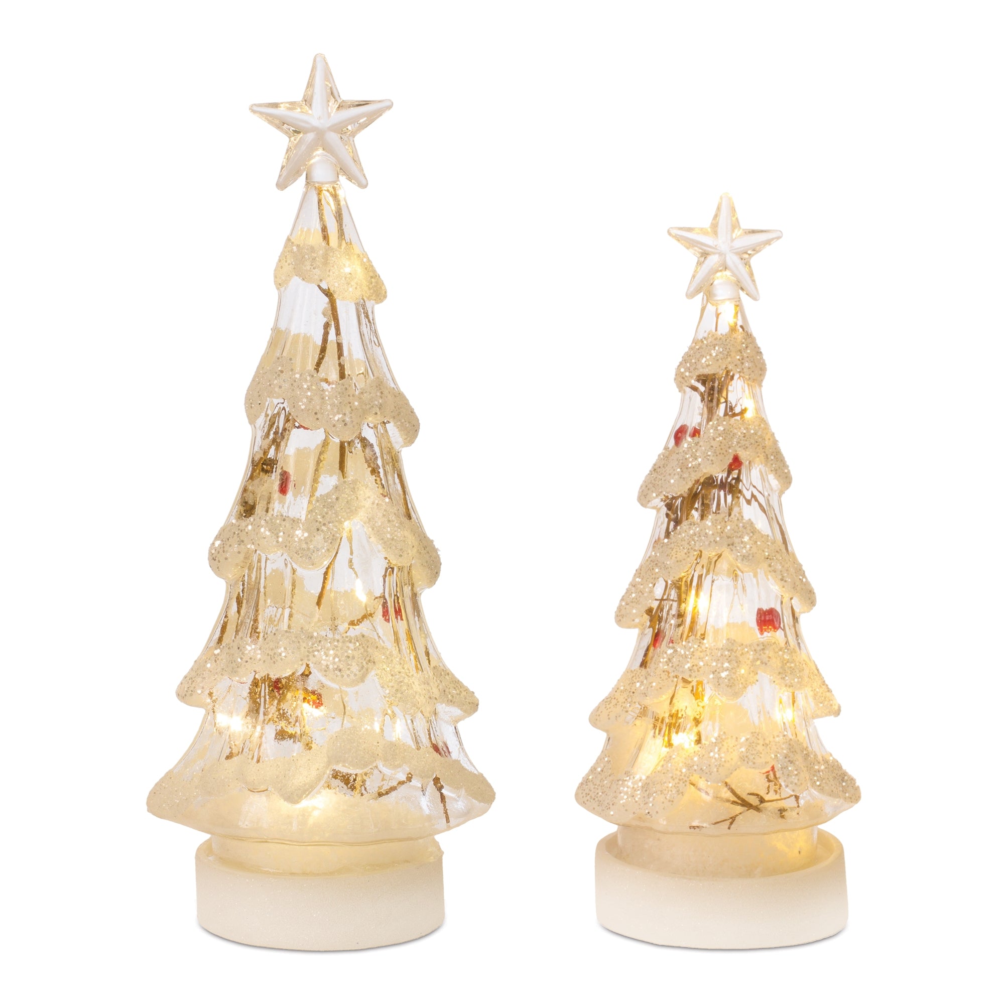 Tree (Set of 2) 9"H, 10.75"H Glass