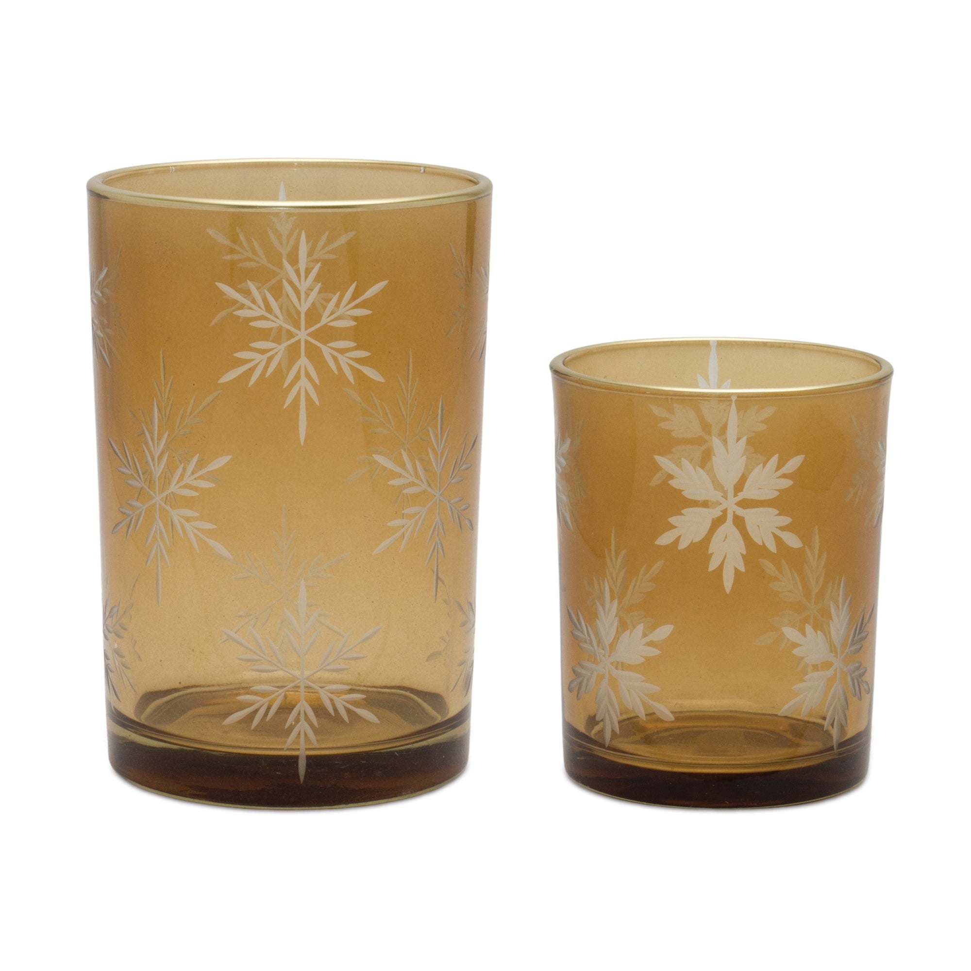 Candle Holder (Set of 2) 4"D x 5"H, 4.75"D x 7"H Glass