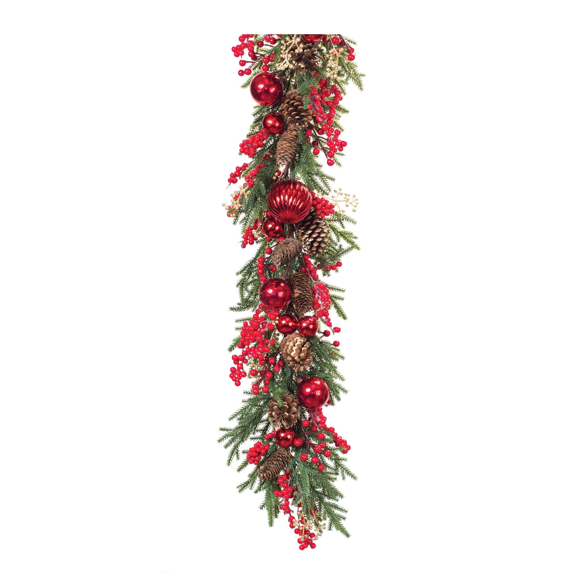 Pine Garland w/Berry & Ornament 5'L