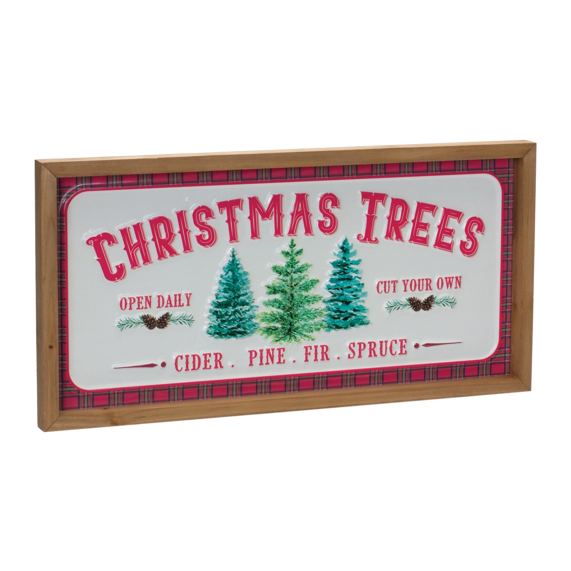 Christmas Tree Sign 19.75"L x 10"H Wood/Metal