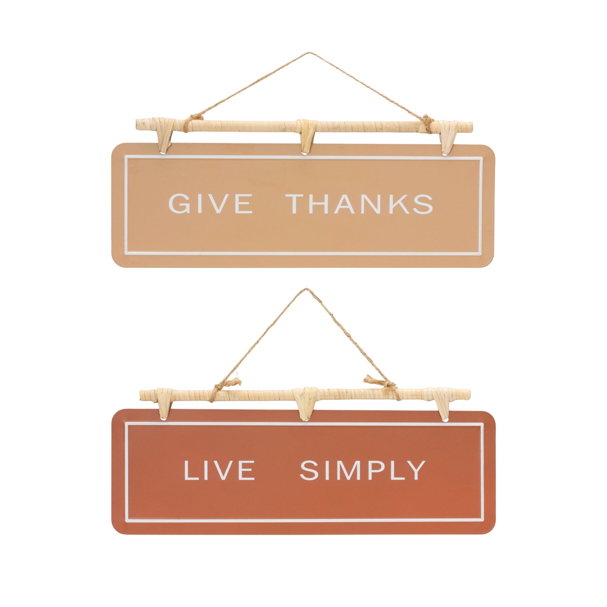 Live Simply and Give Thanks Sign (2 Asst) 15.75"L x 9"H Iron