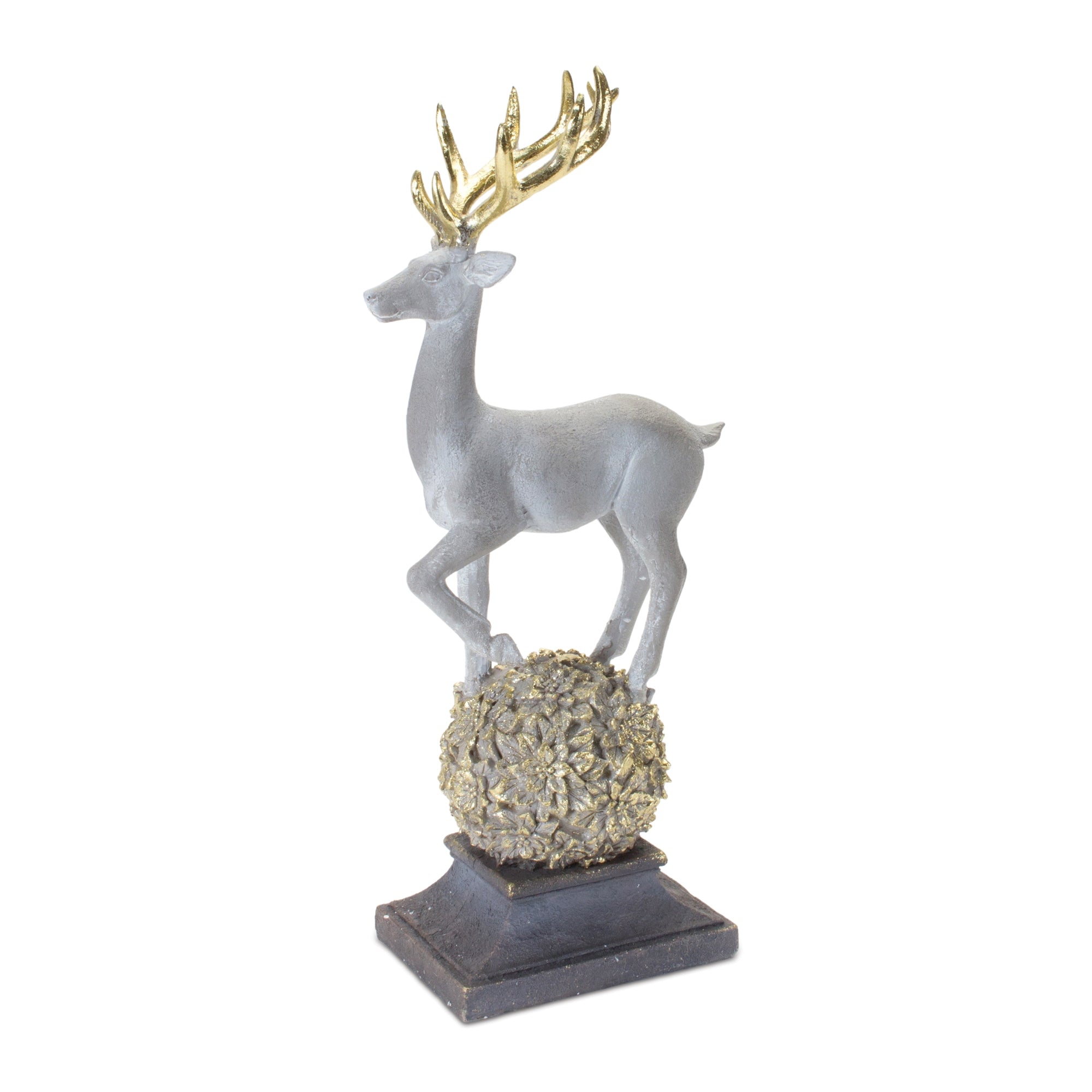 Deer on Orb 14”H Resin