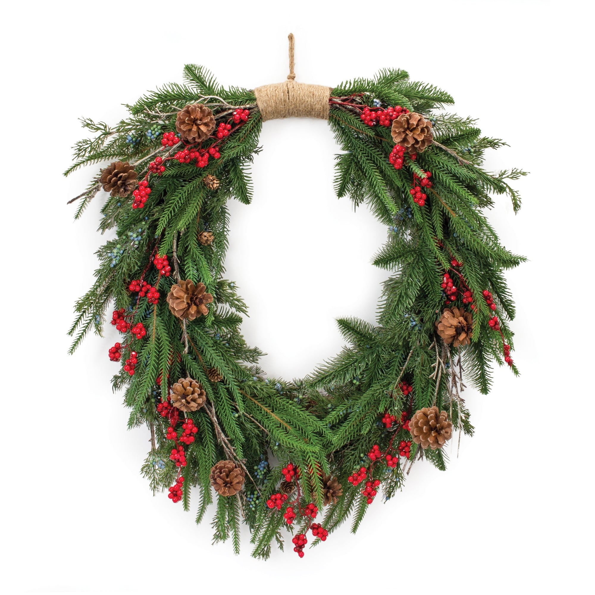 Pine and Berry Wreath 30”H