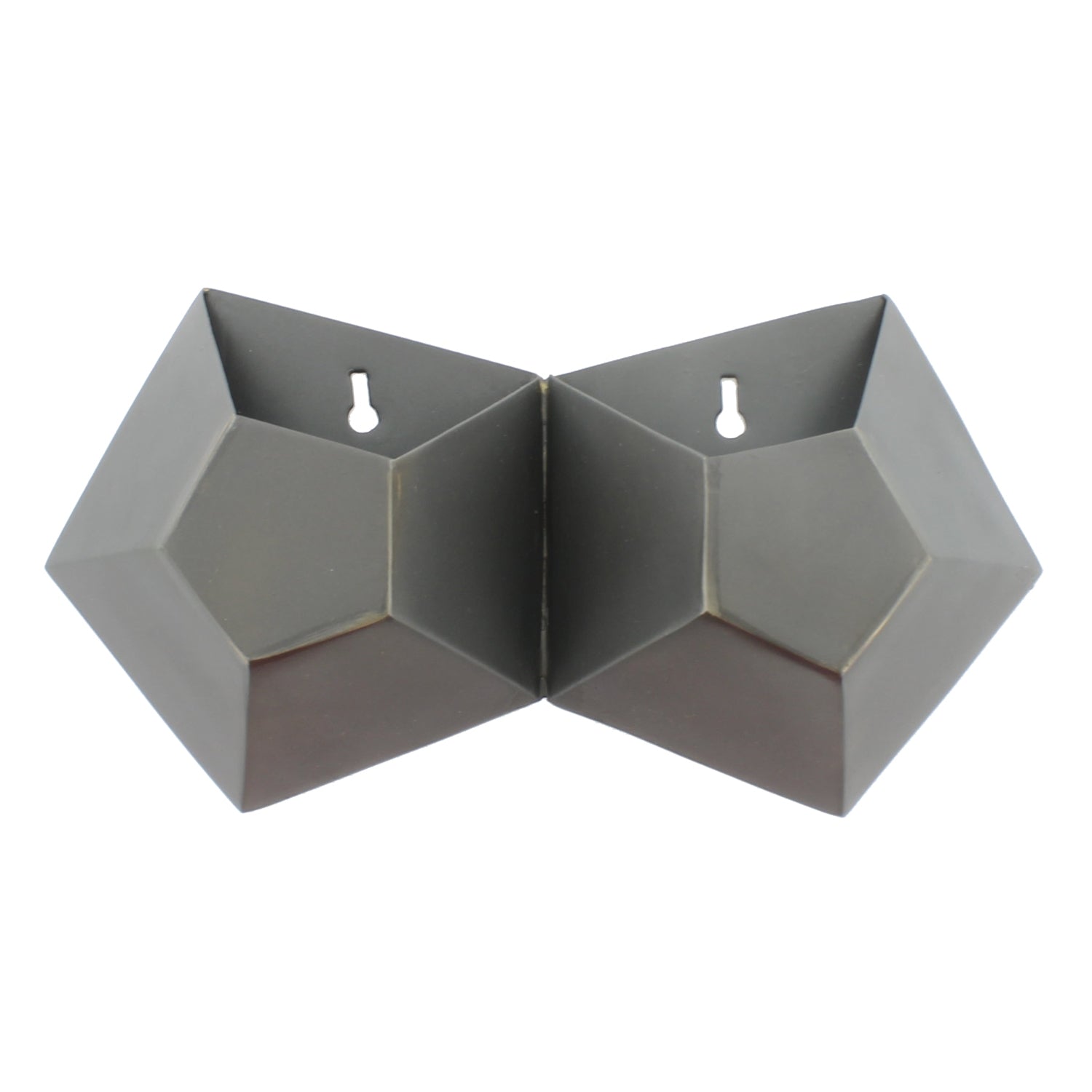 Hexagonal Iron Wall Vase - Double