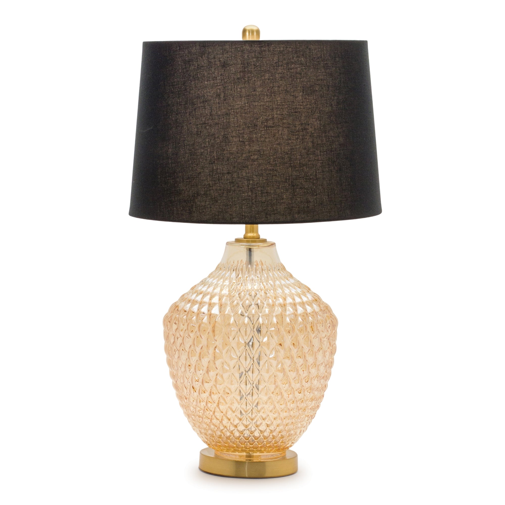 Table Lamp 28.5”H Metal/Glass/Linen Max 60W