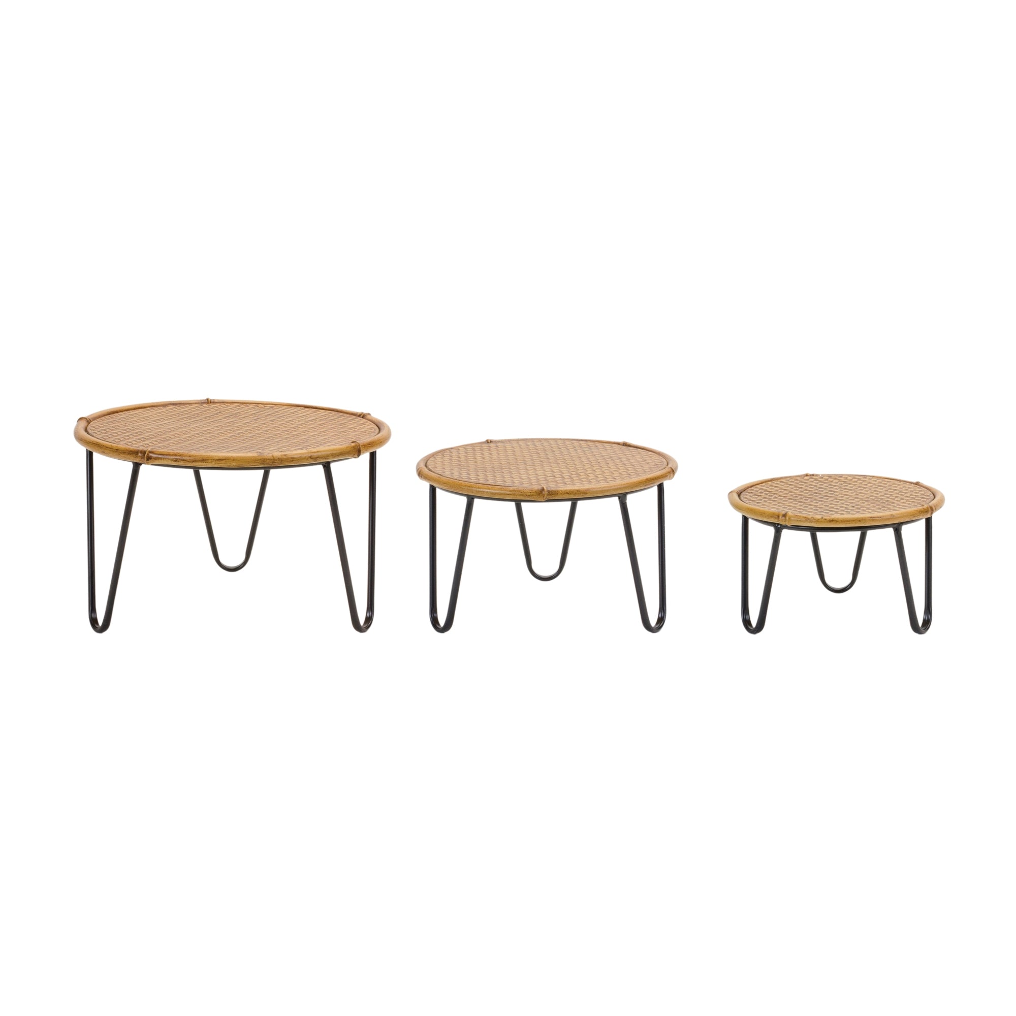Pedestal (Set of 3) 8"D x 4.75"H, 9.75"D x 6"H, 11.75"H x 7.25"H Iron