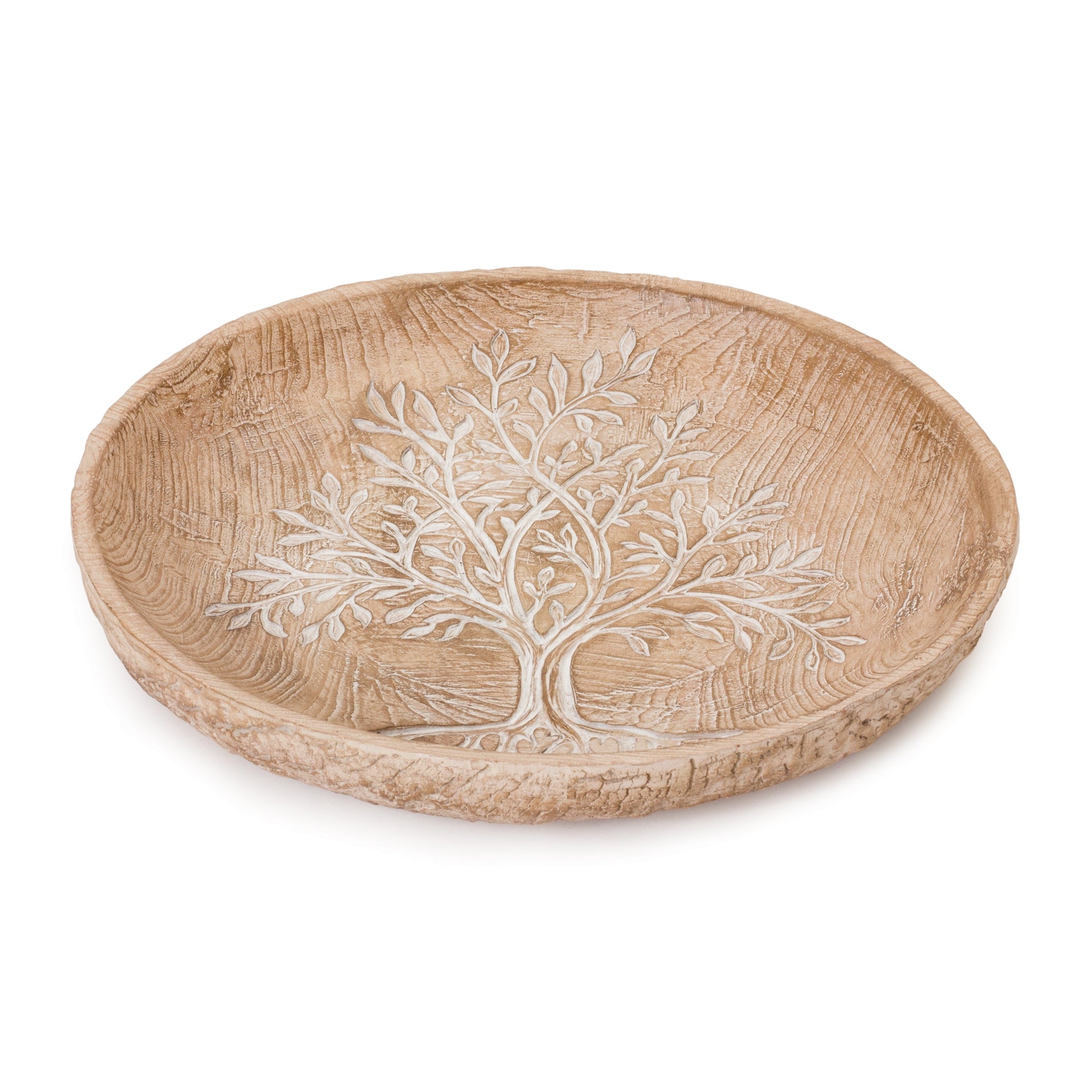 Bowl w/Tree Pattern 12"D x 2"H Resin