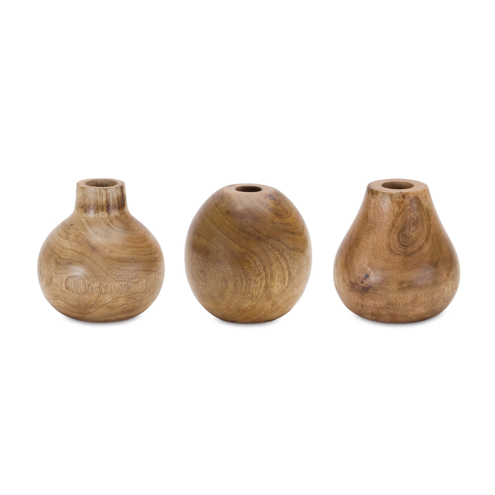 Vase (3 Asst) 5”H Wood