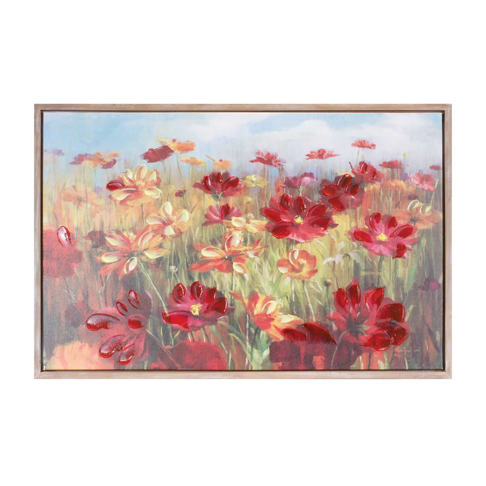 Framed Floral Print 35.5"L x 23.5"H Canvas/Wood