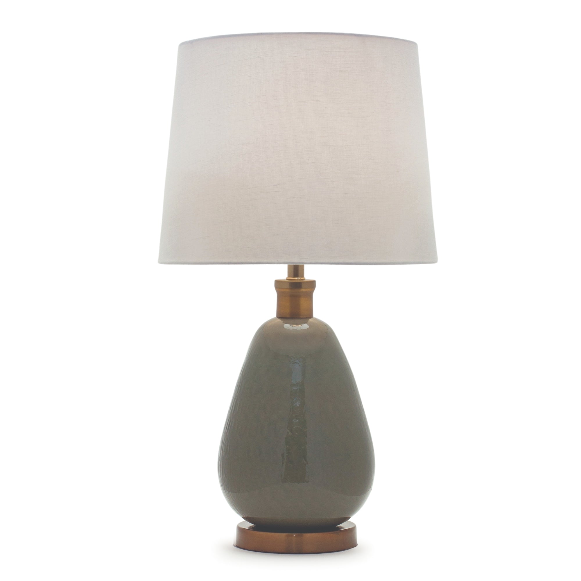 Table Lamp 25.5”H Glass/Linen