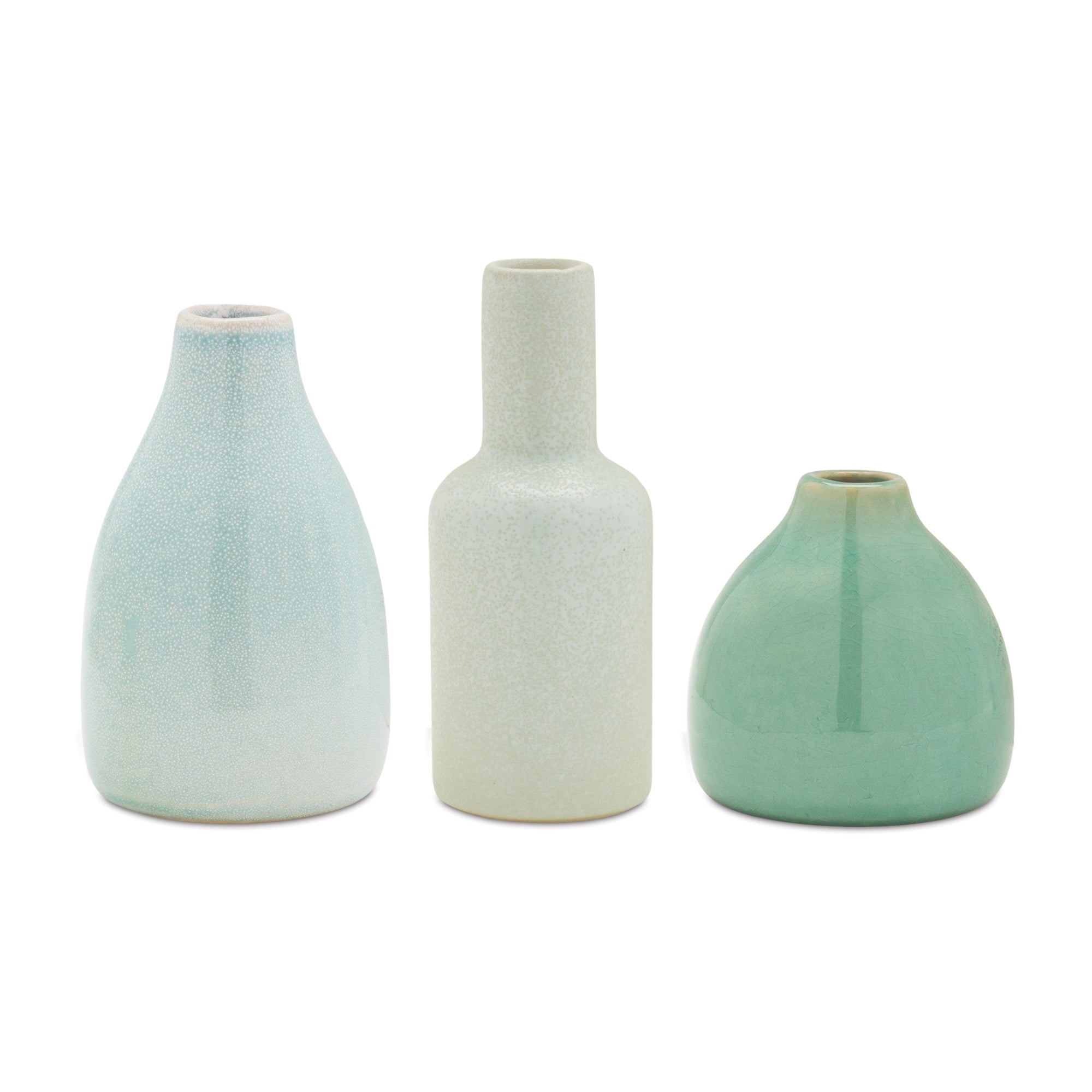Vase (Set of 3) 3"H, 5"H, 5.25"H Ceramic