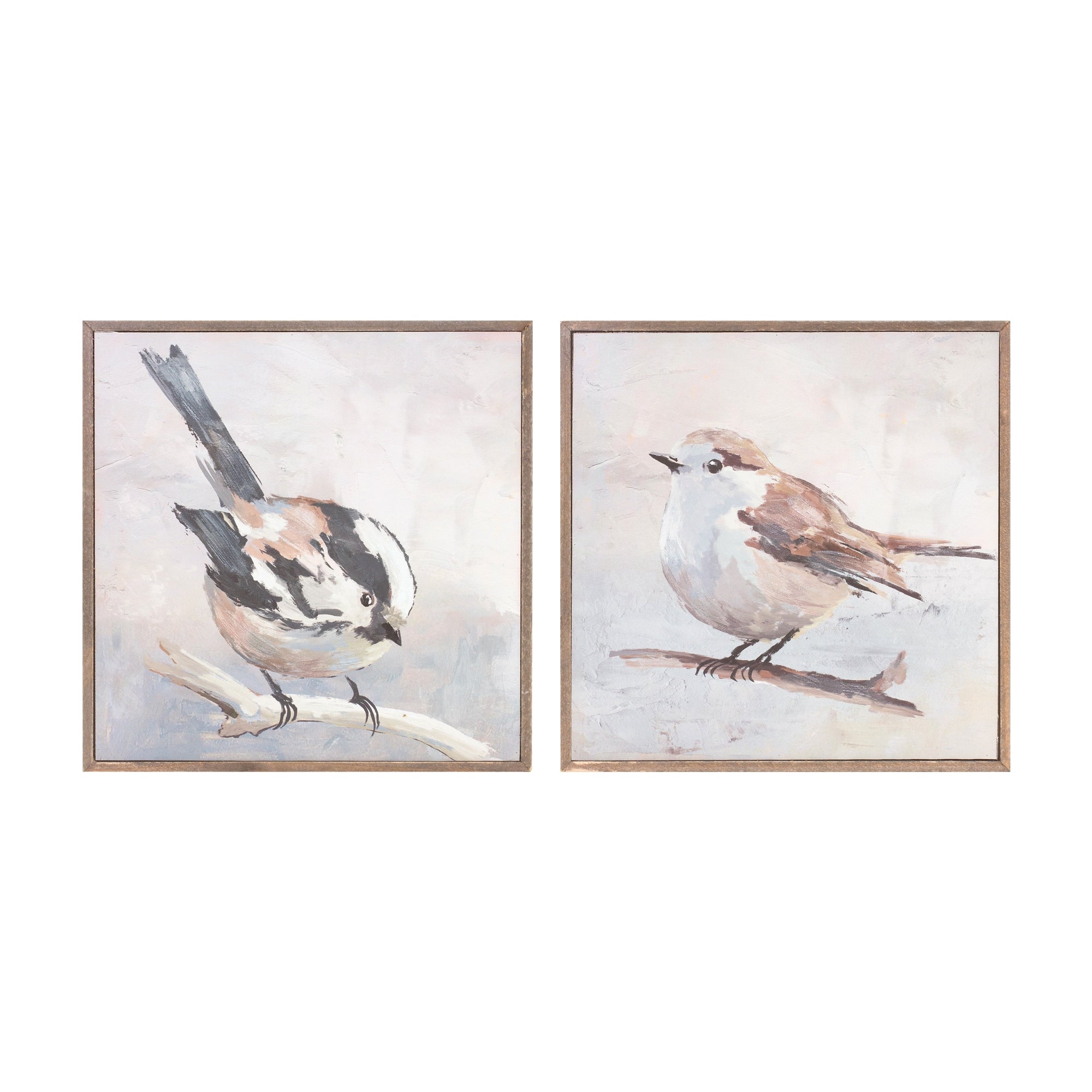 Bird Block (2 Asst) 10”SQ Wood/Canvas