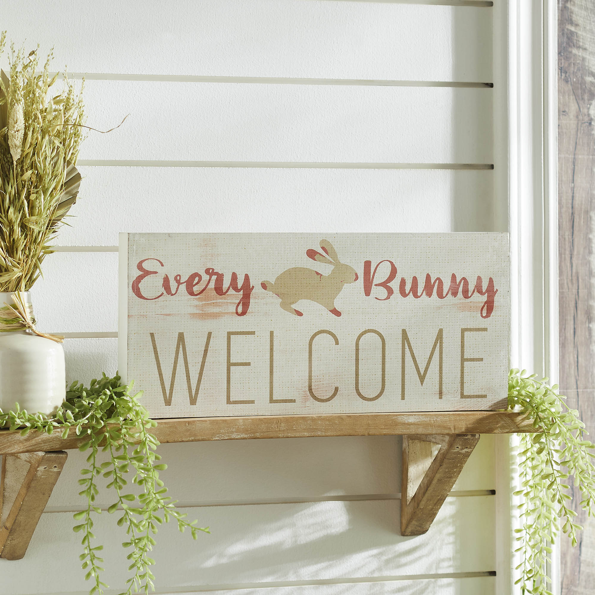 Bunny Hop Every Bunny Welcome MDF Sign