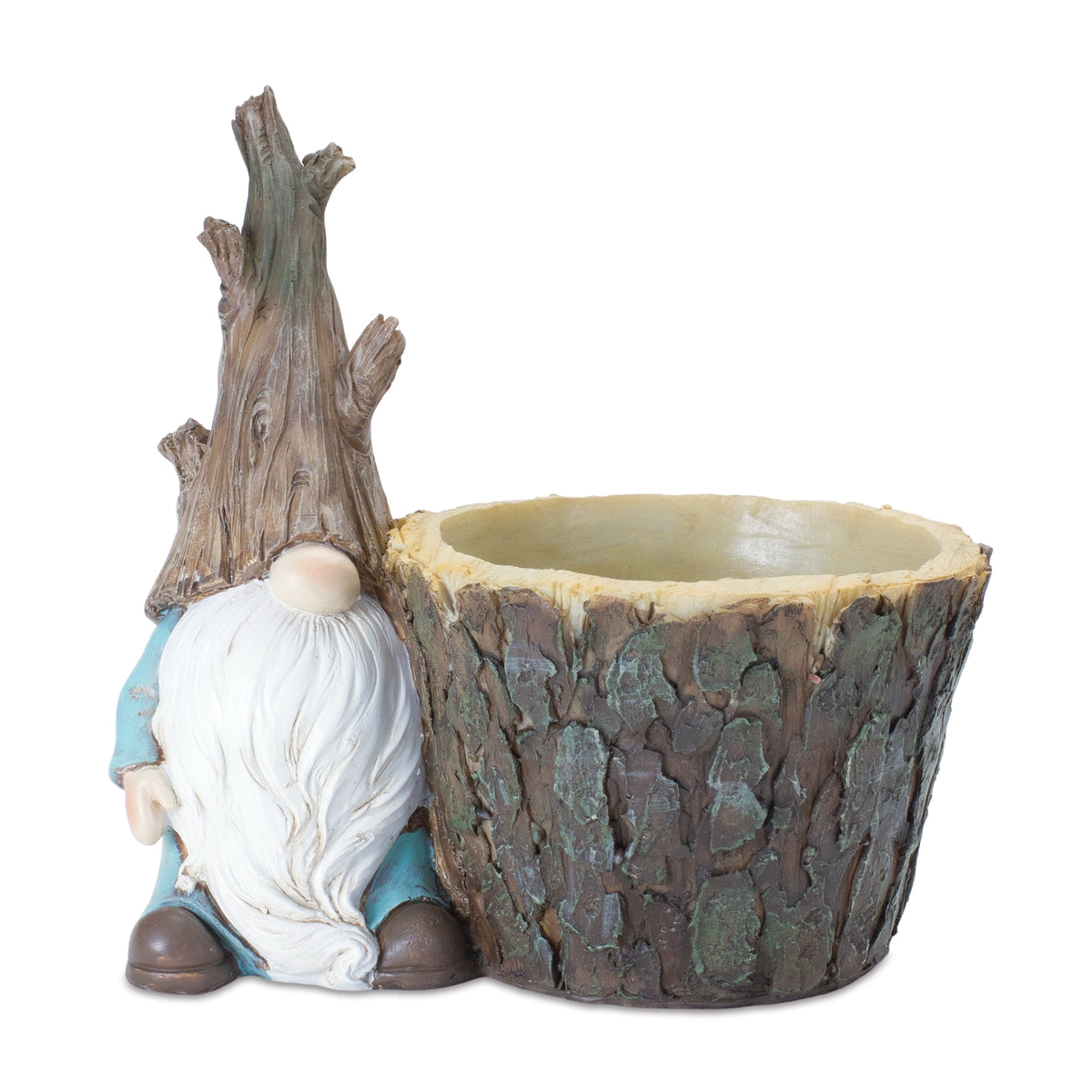 Gnome w/Tree Trunk Pot
