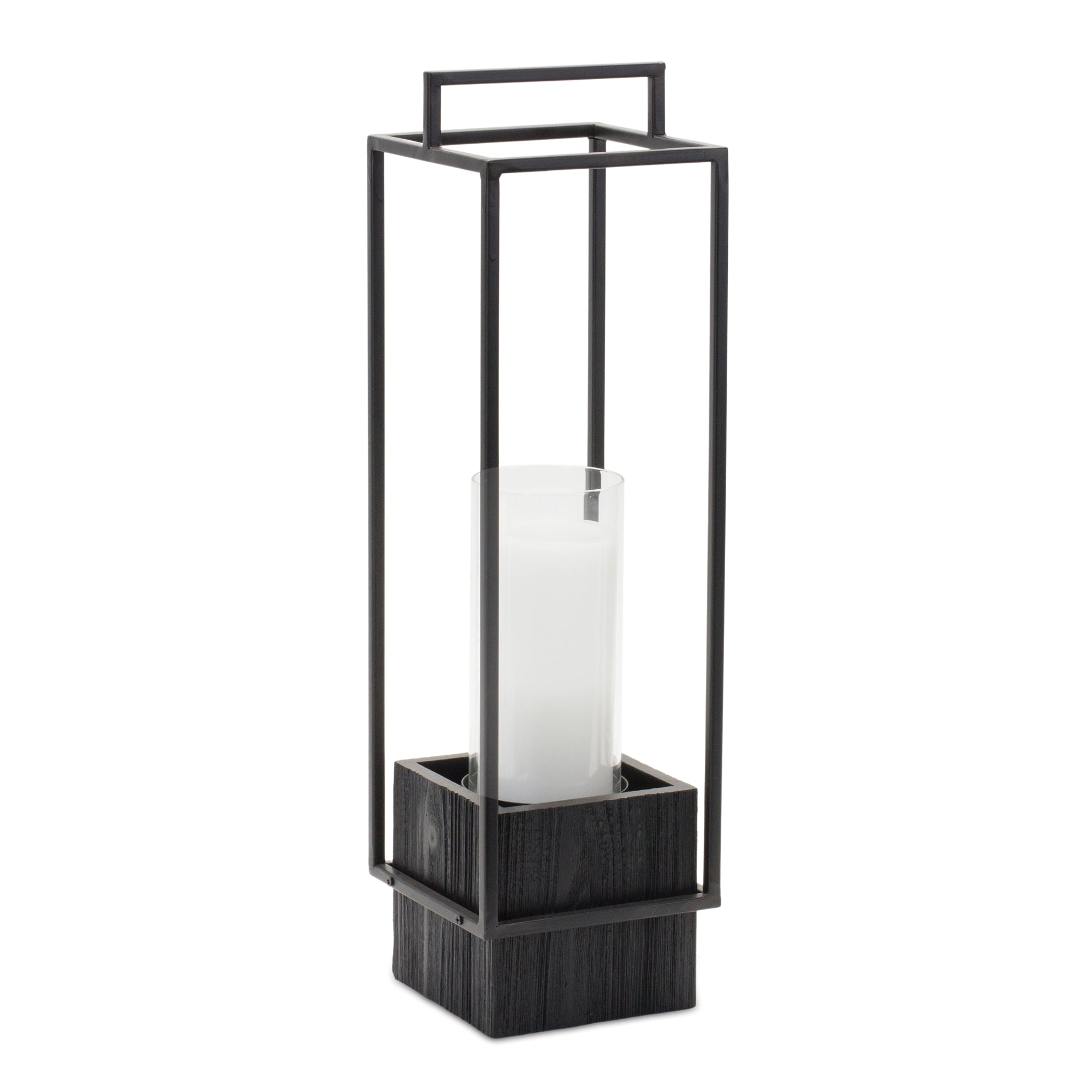 Candle Holder 20”H Iron/Wood