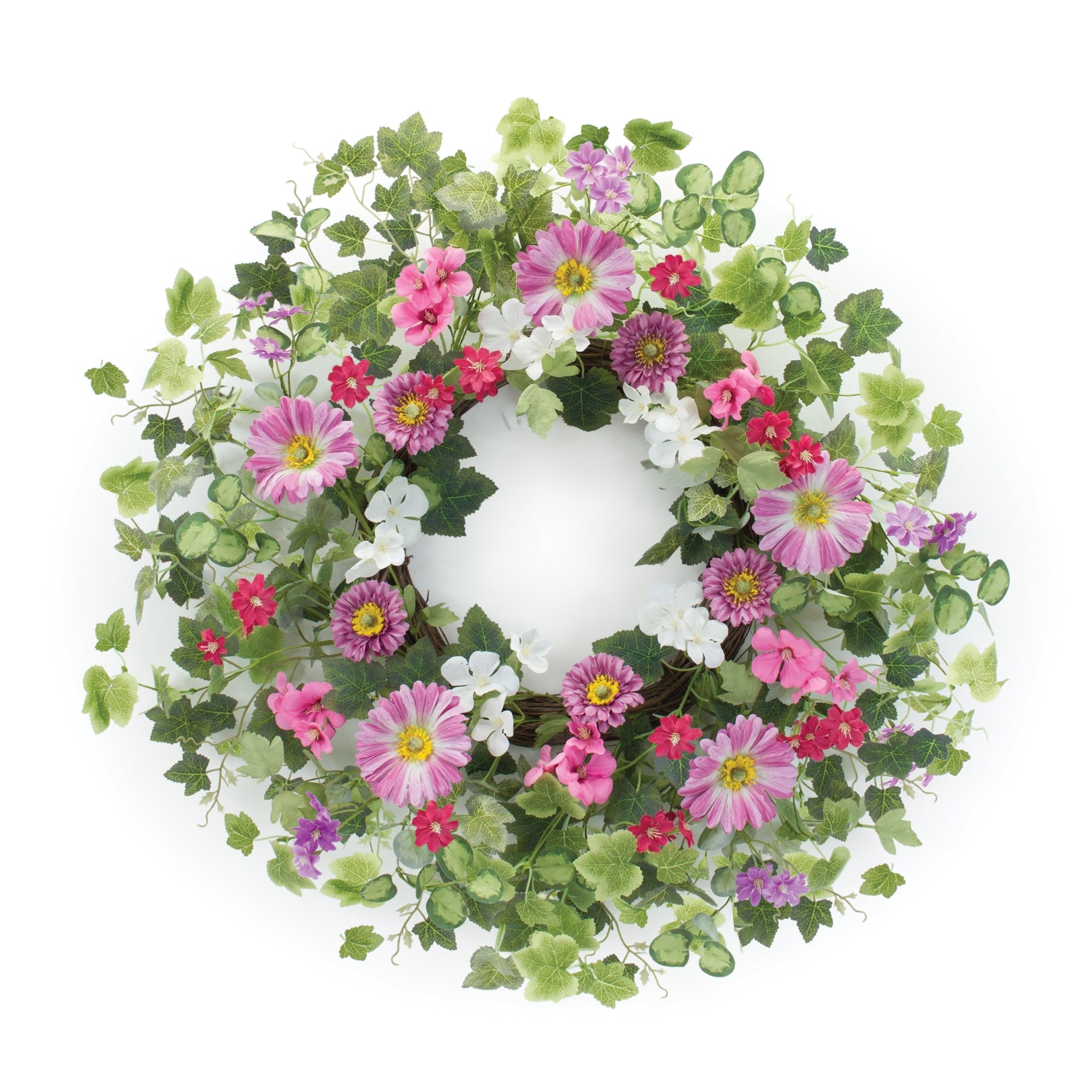 Mixed Floral Wreath 24.5”D Polyester