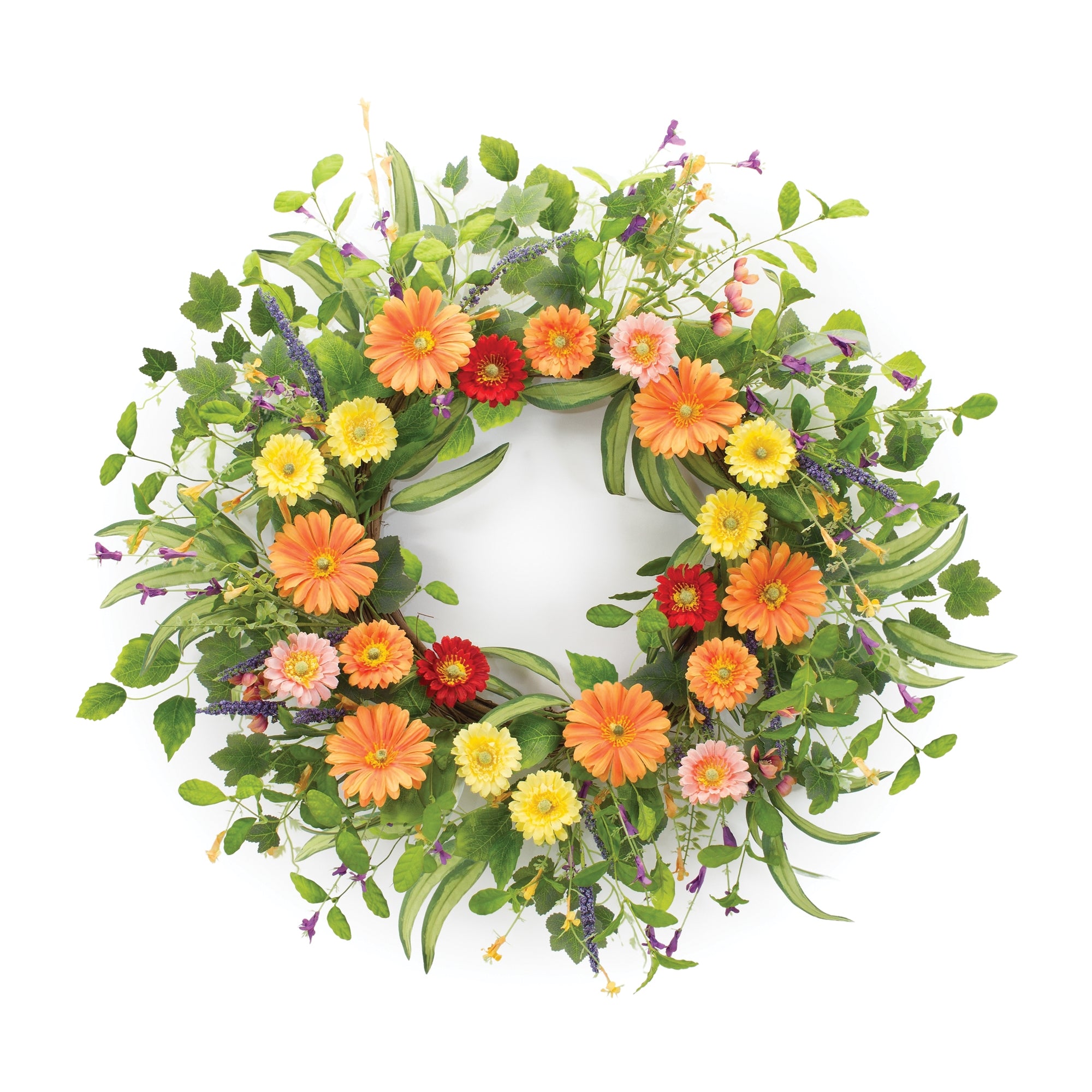 Mixed Floral Wreath 27.5”D Polyester