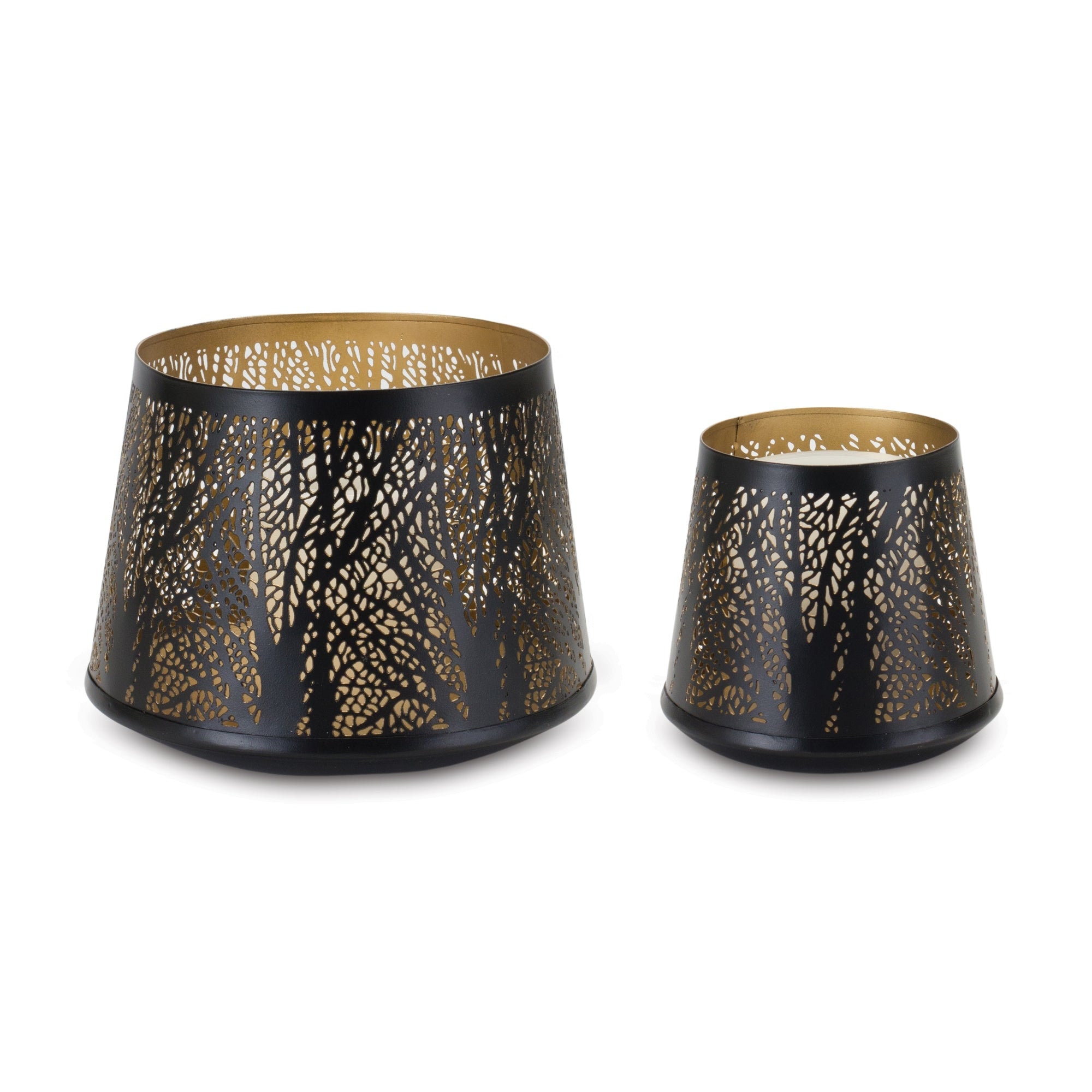 Candle Holder (Set of 2) 5"D x 4.75"H, 7.5"D x 6.25"H Metal