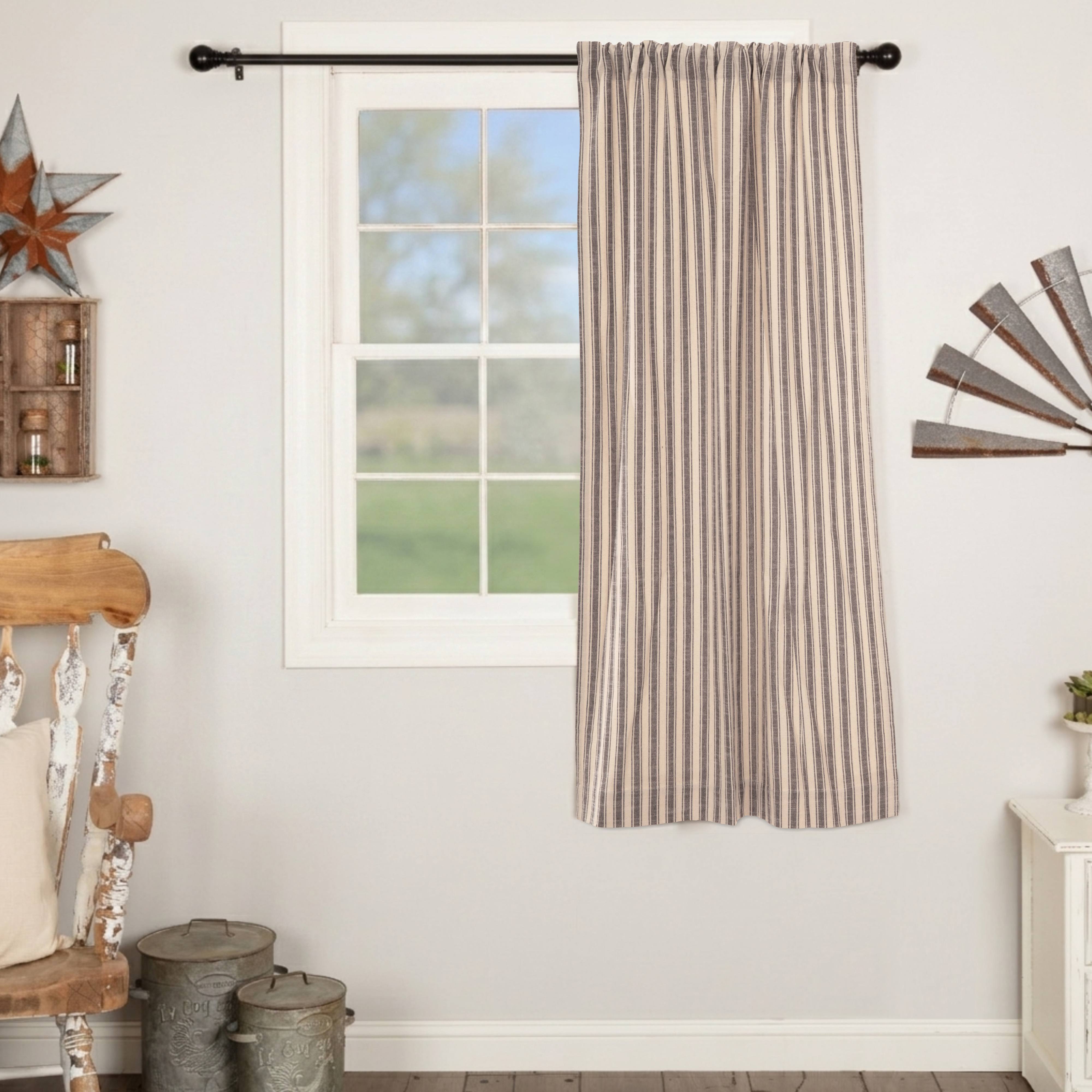 Market Place Gray Ticking Stripe Blackout Short Panel