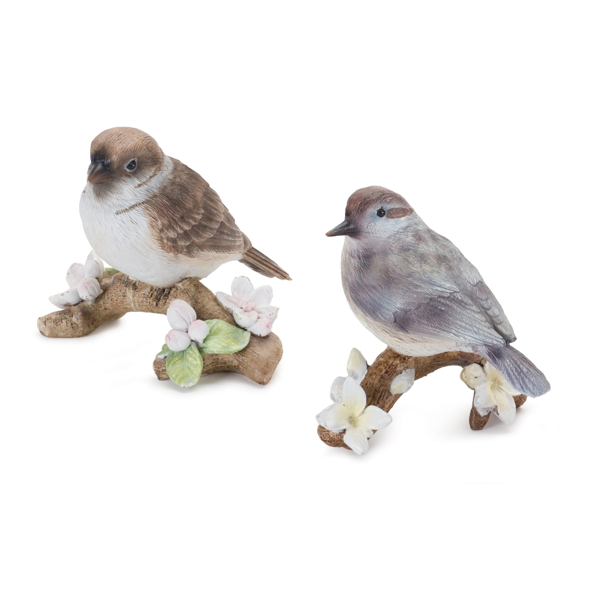 Bird on Branch (2 Asst) 3.75"H, 4"H Resin