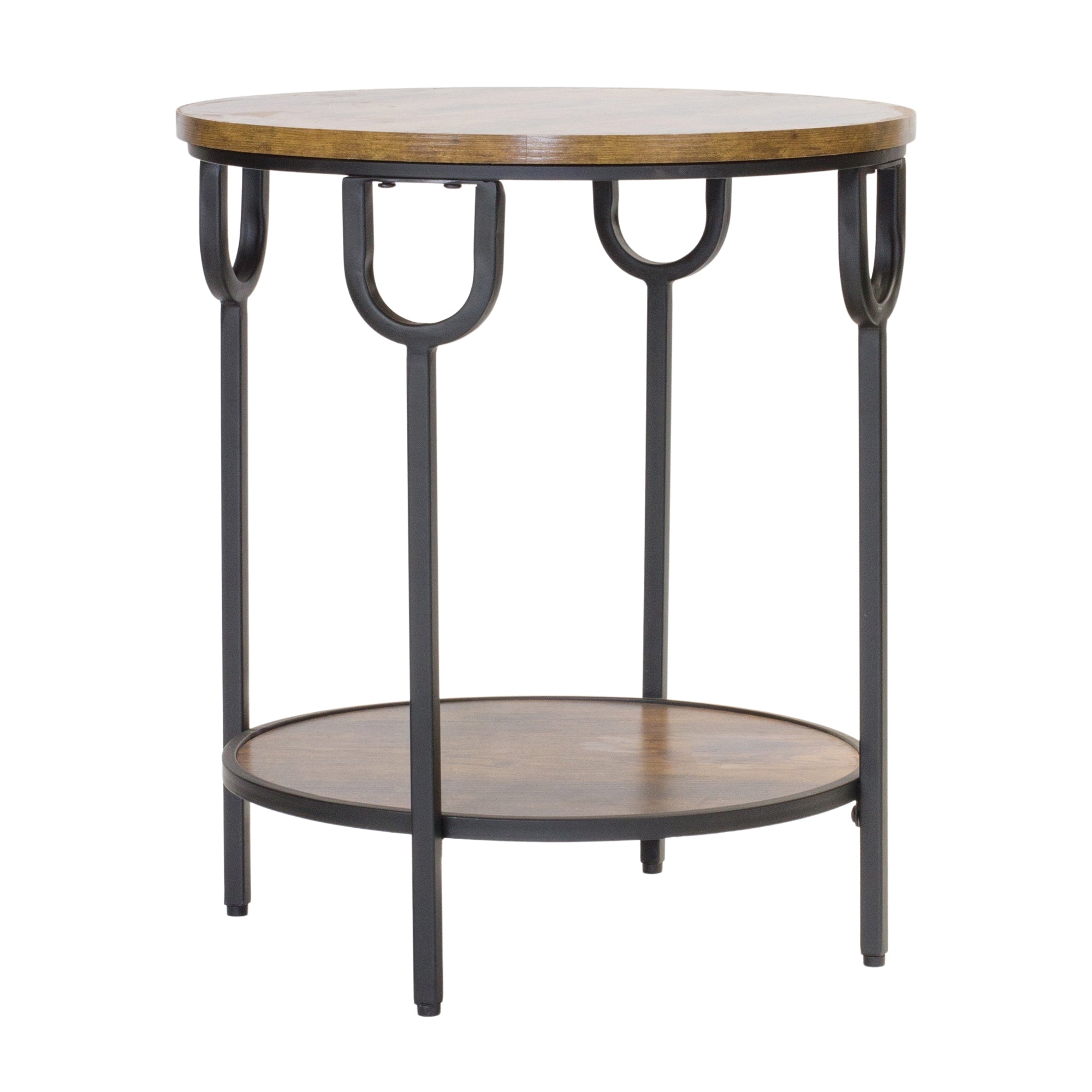 Side Table 19.5"D x 22.5"H Iron/Wood