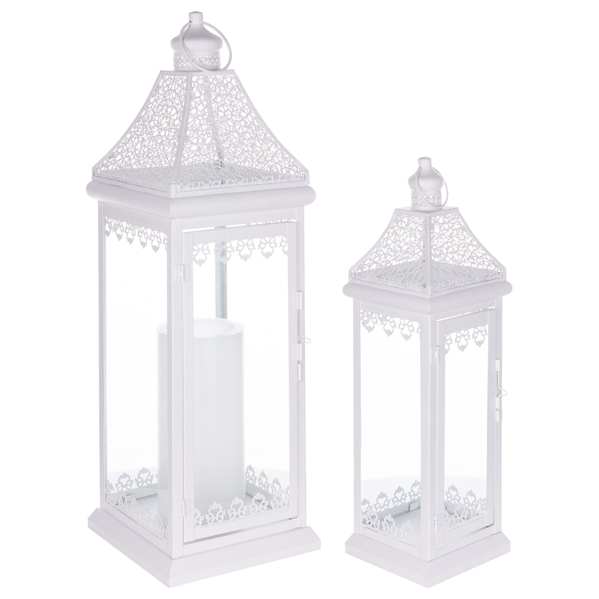 Lantern (Set of 2) 18.5"H, 24.5"H Metal