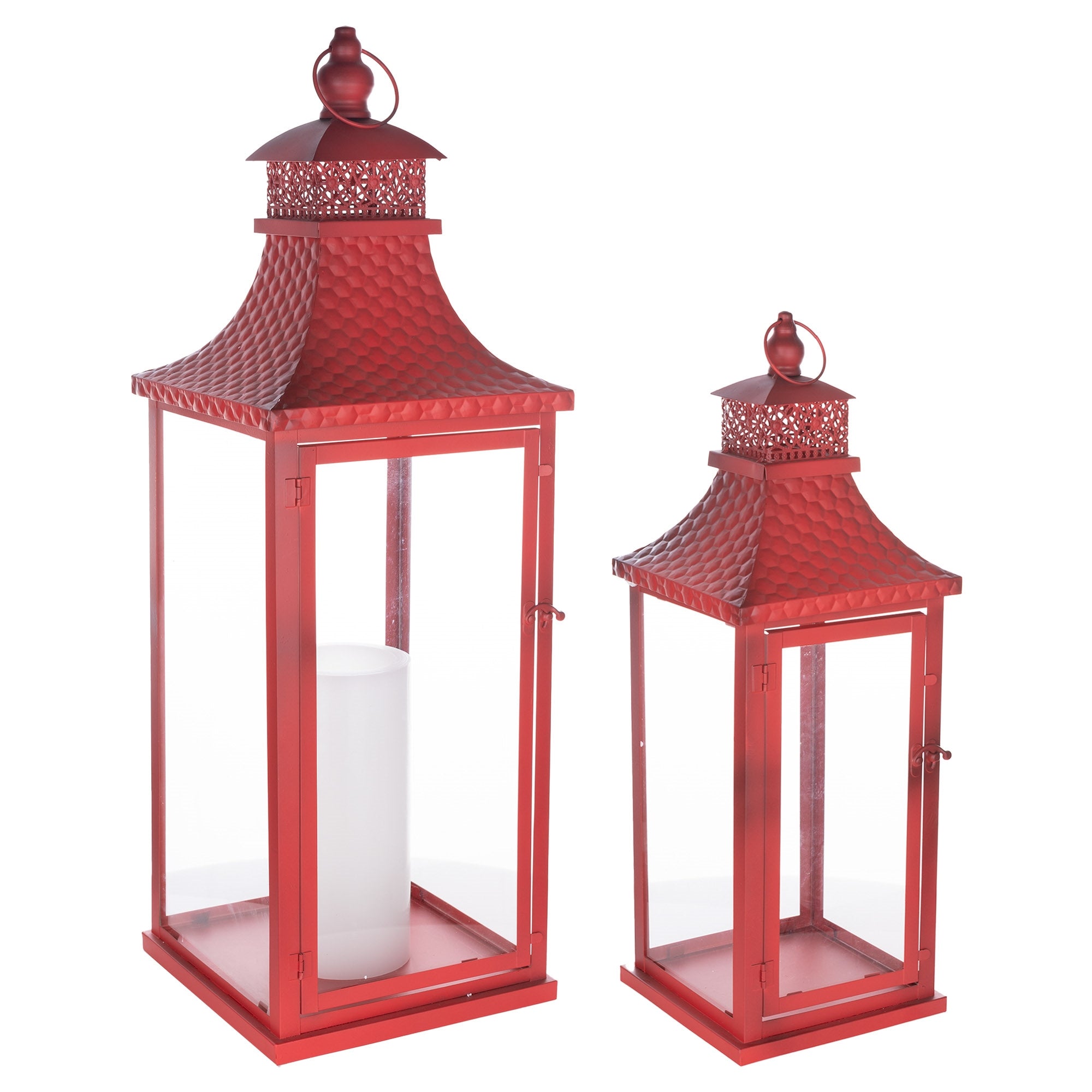 Lantern (Set of 2) 20"H, 27.5"H Metal