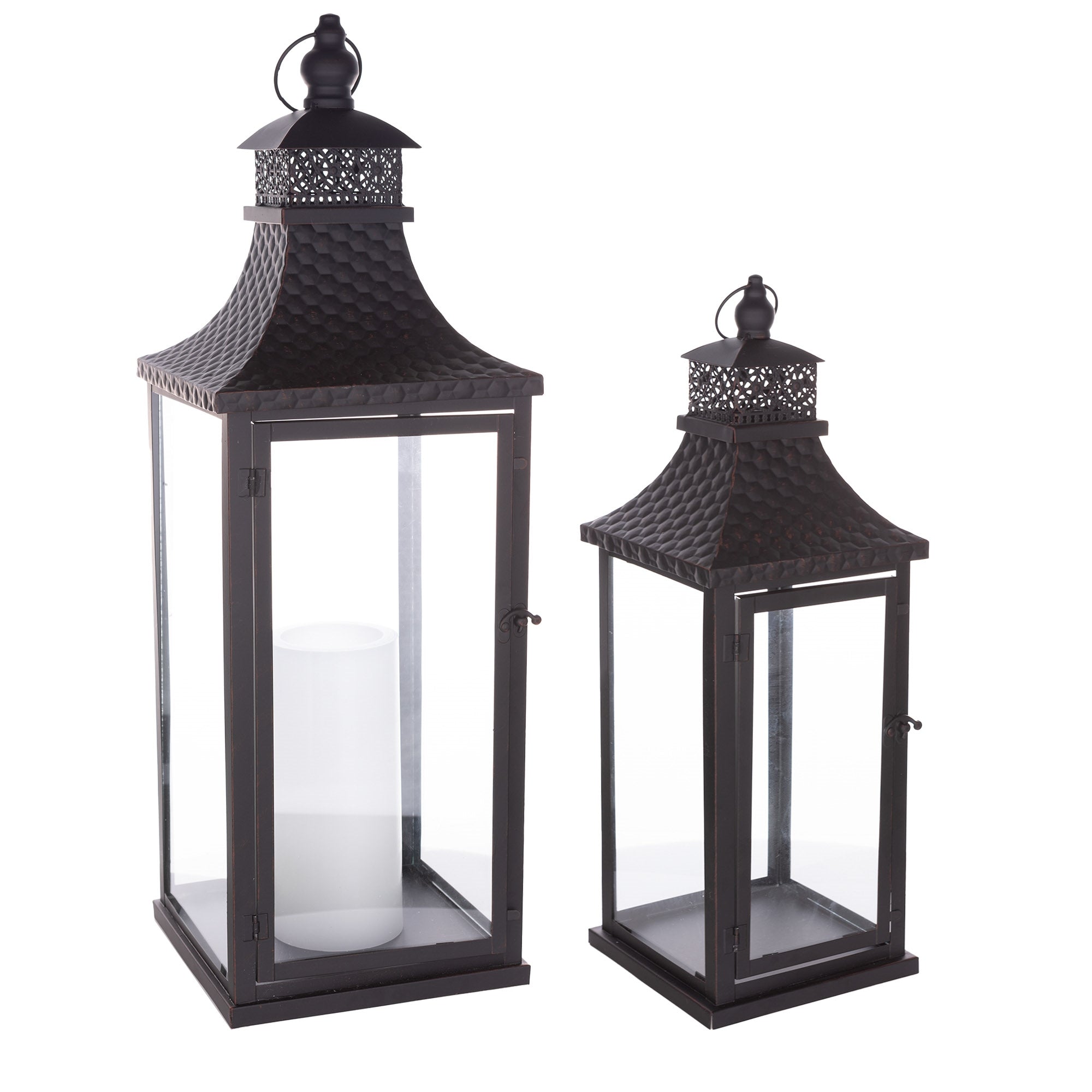 Lantern (Set of 2) 20"H, 27.5"H Metal