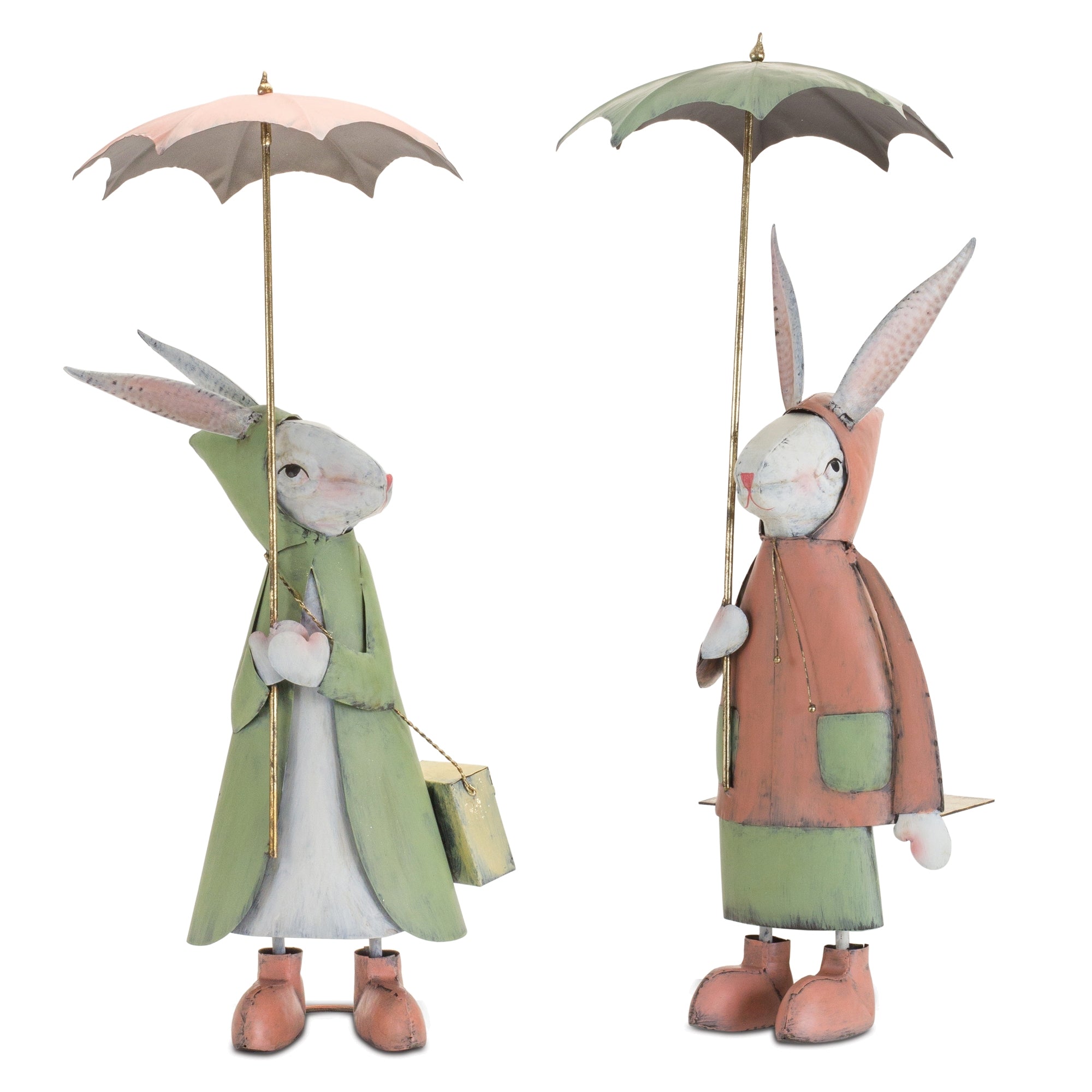 Rabbit w/Umbrella (2 Asst) 24”H Iron