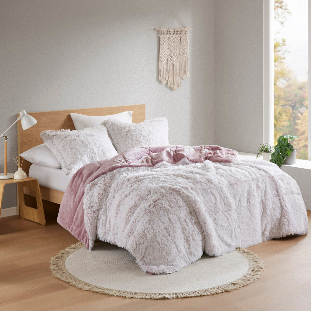 Malea Shaggy Long Fur Comforter Mini Set