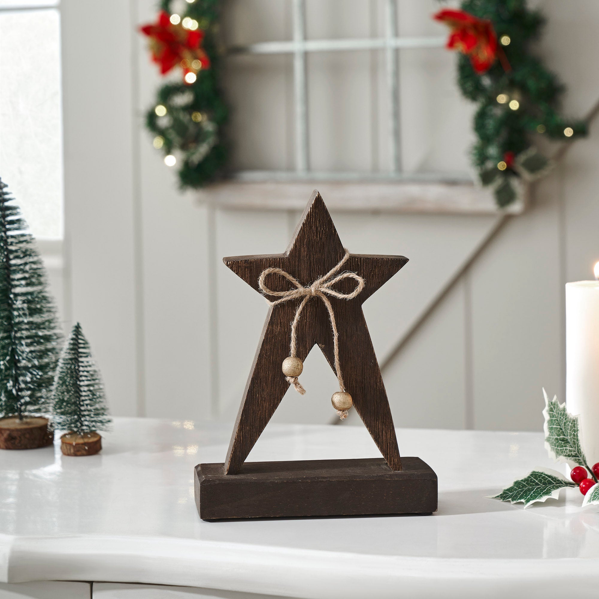 Primitive Wonder Dark Wooden Star 8x6x2