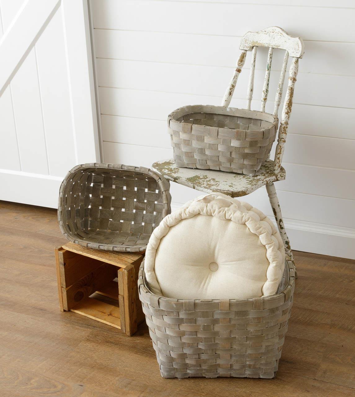 Three-Piece Chipwood Basket Set
