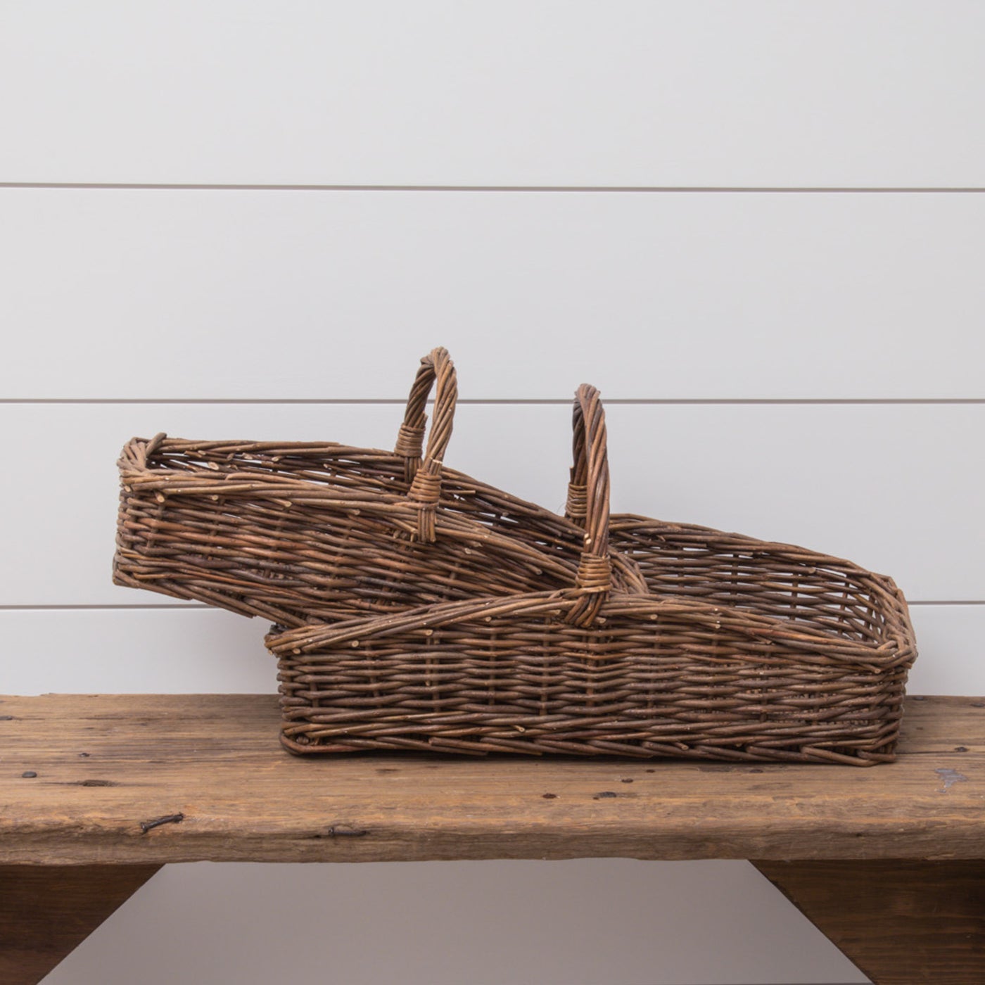 French Elongated Floral Baskets (S/2)