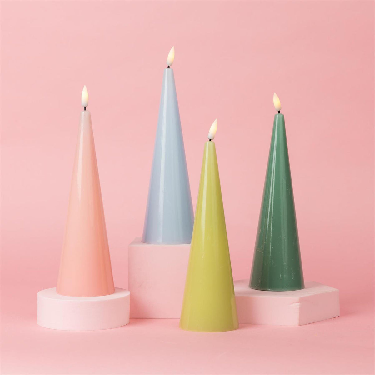 LED Cone Candles (S/4)