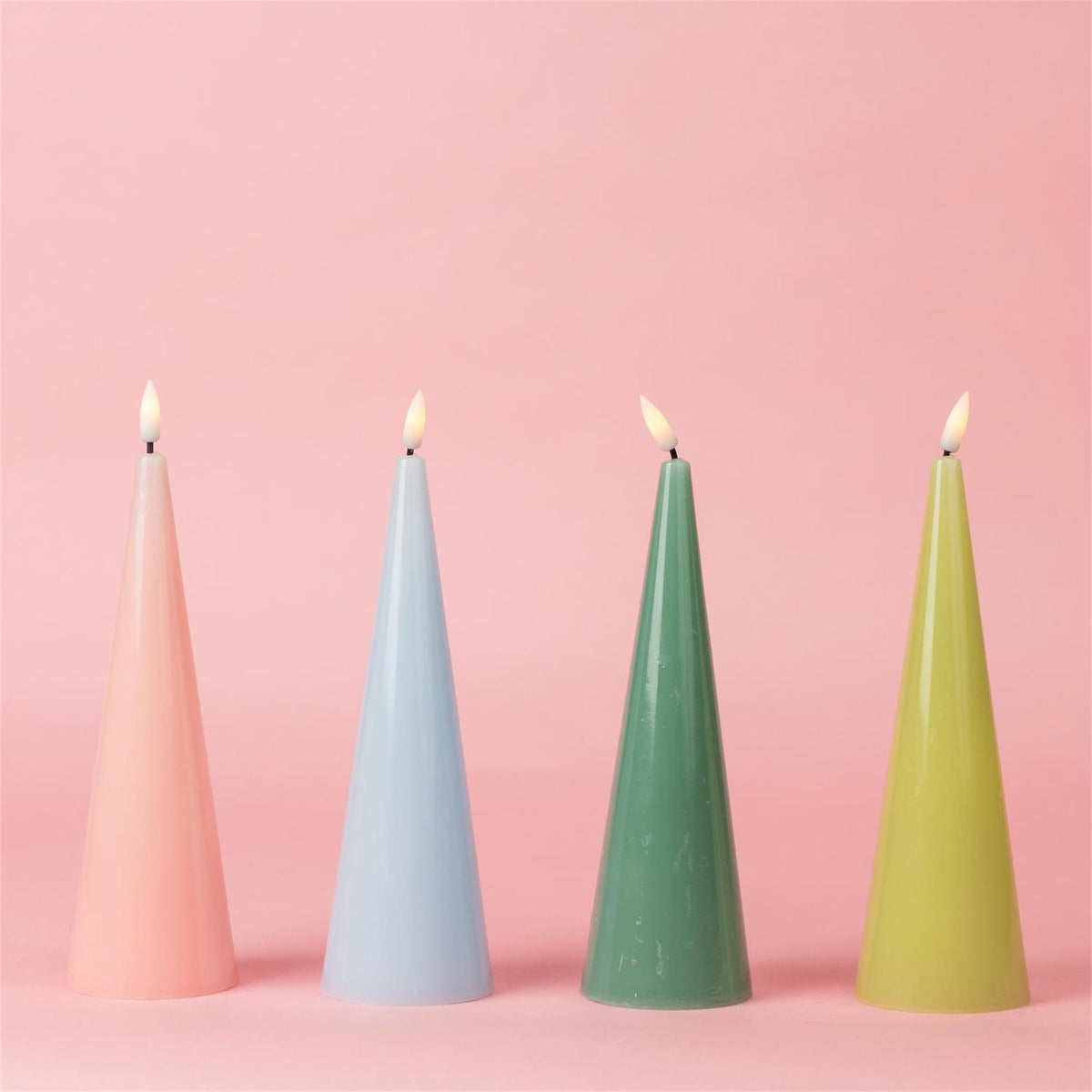 LED Cone Candles (S/4)