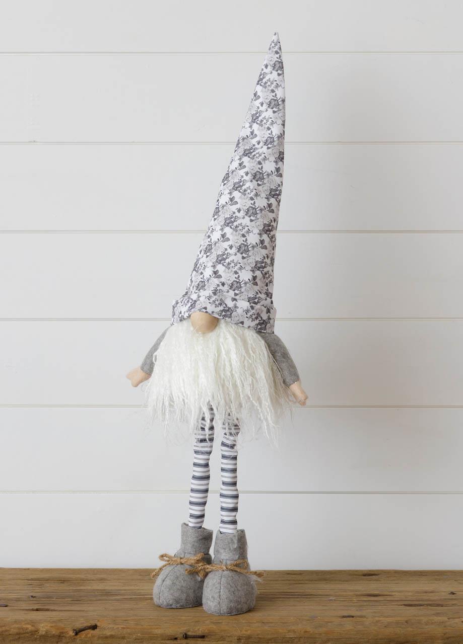 Grey And White Gnome With Extendable Legs