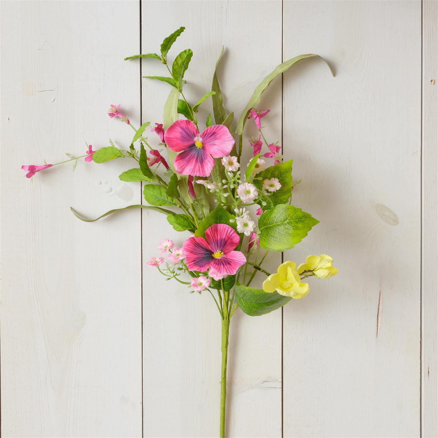 Pick - Twig, Pansy, Mini Flowers, Foliage