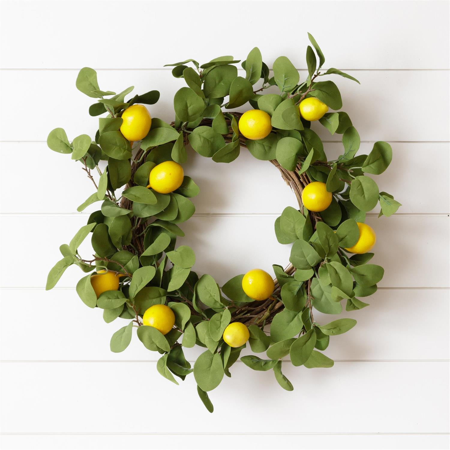 Wreath - Twig Base, Lemons And Foliage