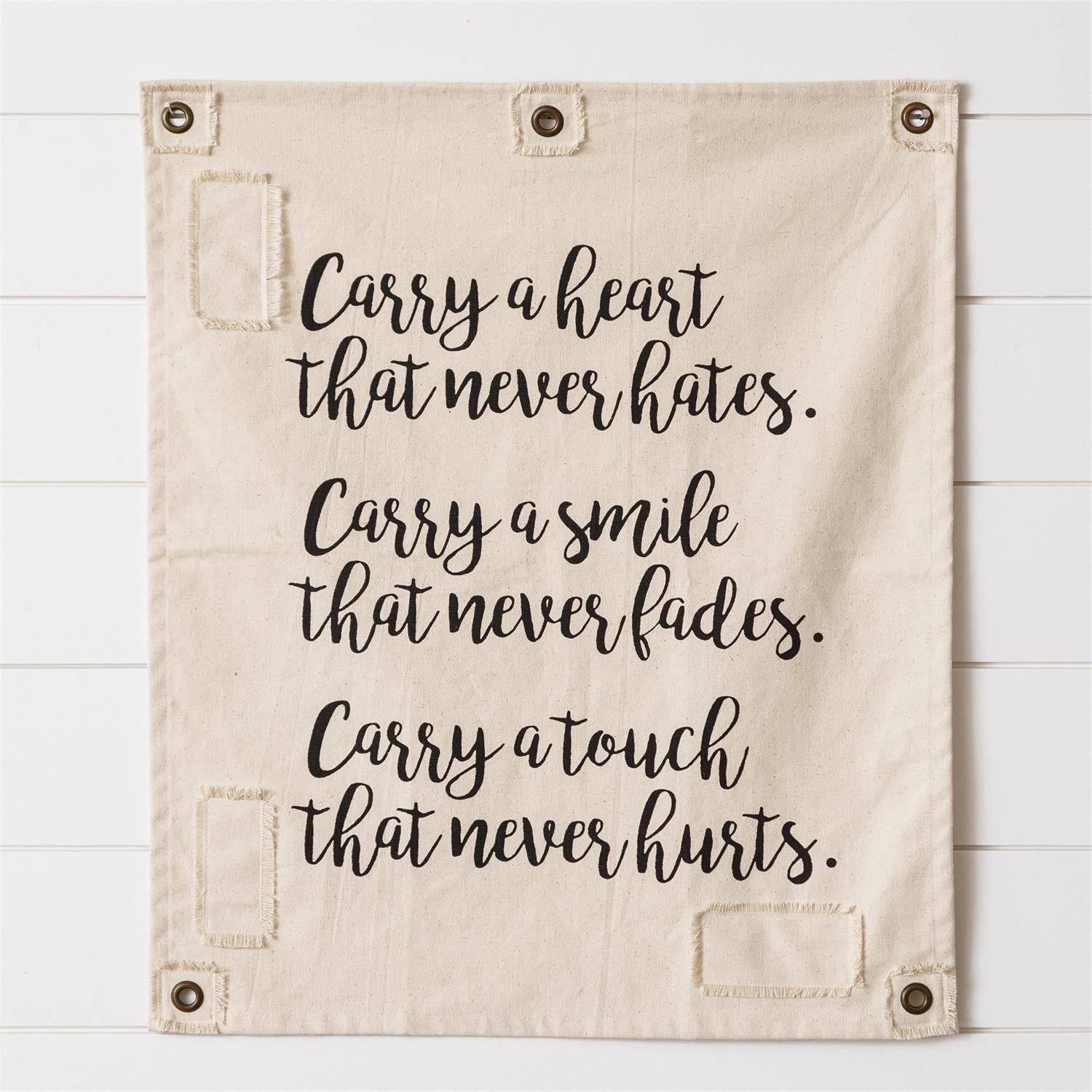 Cotton Wall Hanging - Carry A Heart
