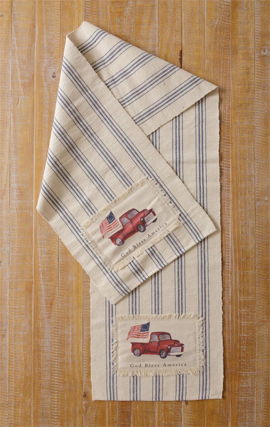 Reversible Table Runner - God Bless America Truck